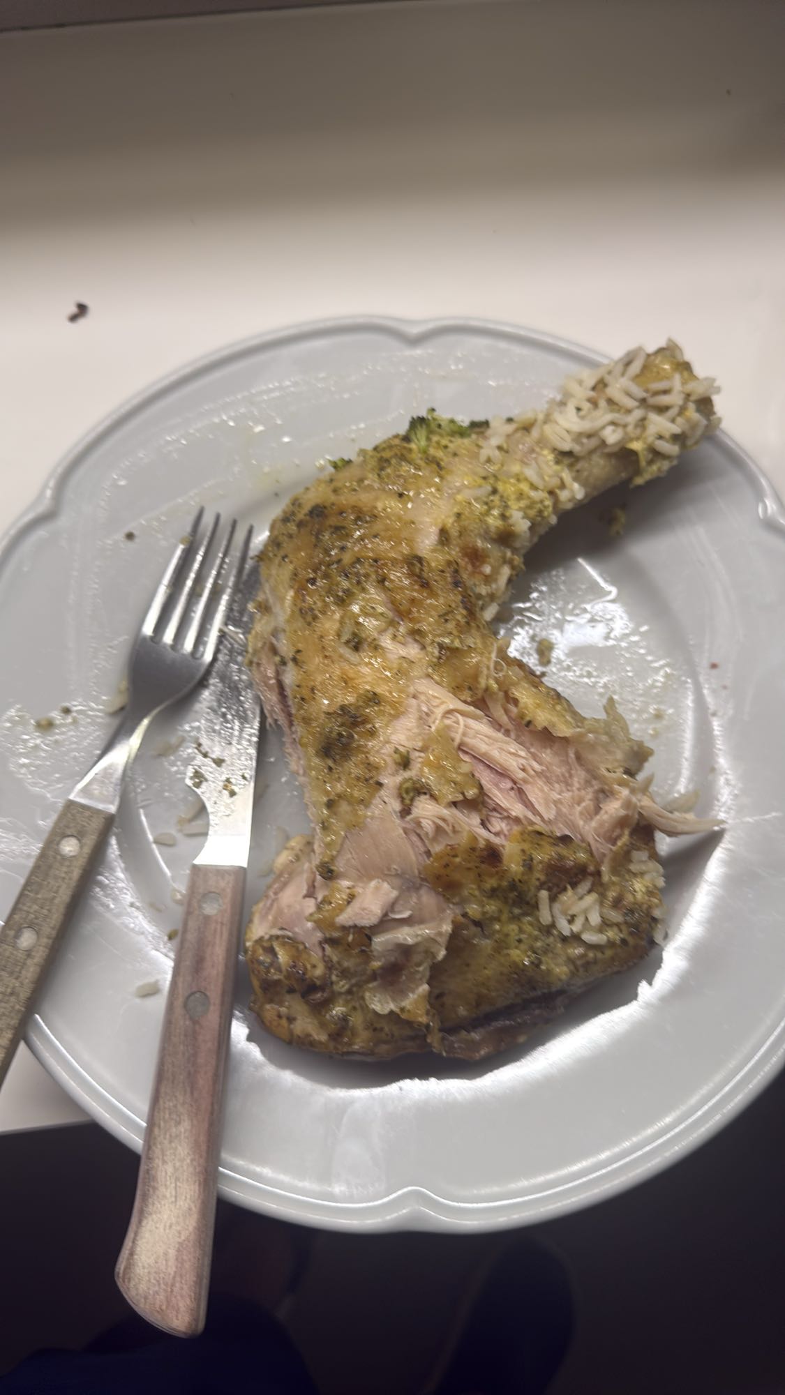 Muslo de pollo con arroz