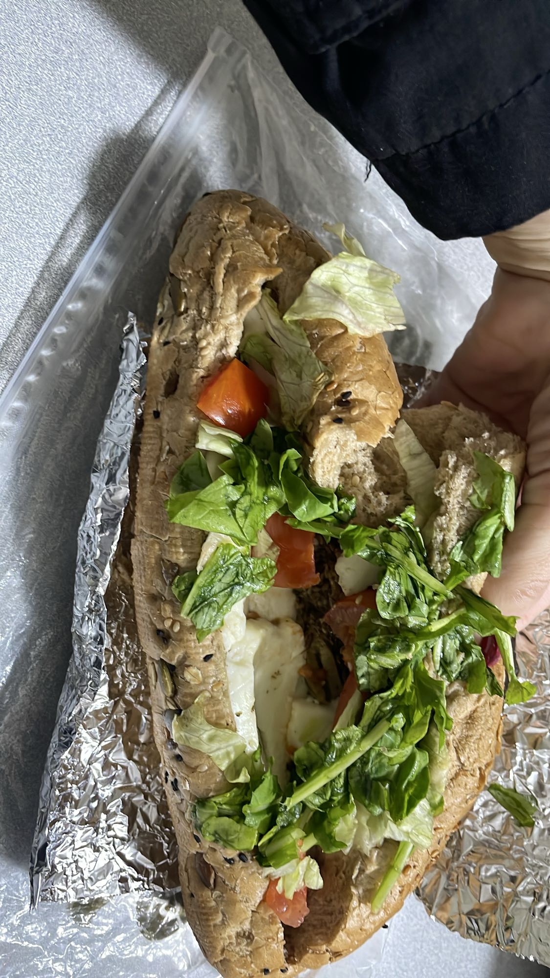 Whole grain veggie sandwich