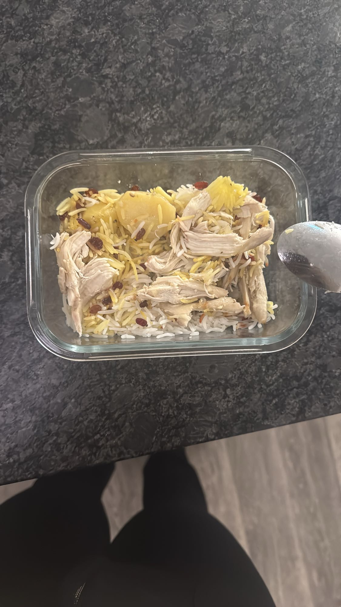 Kyckling med ris och potatis