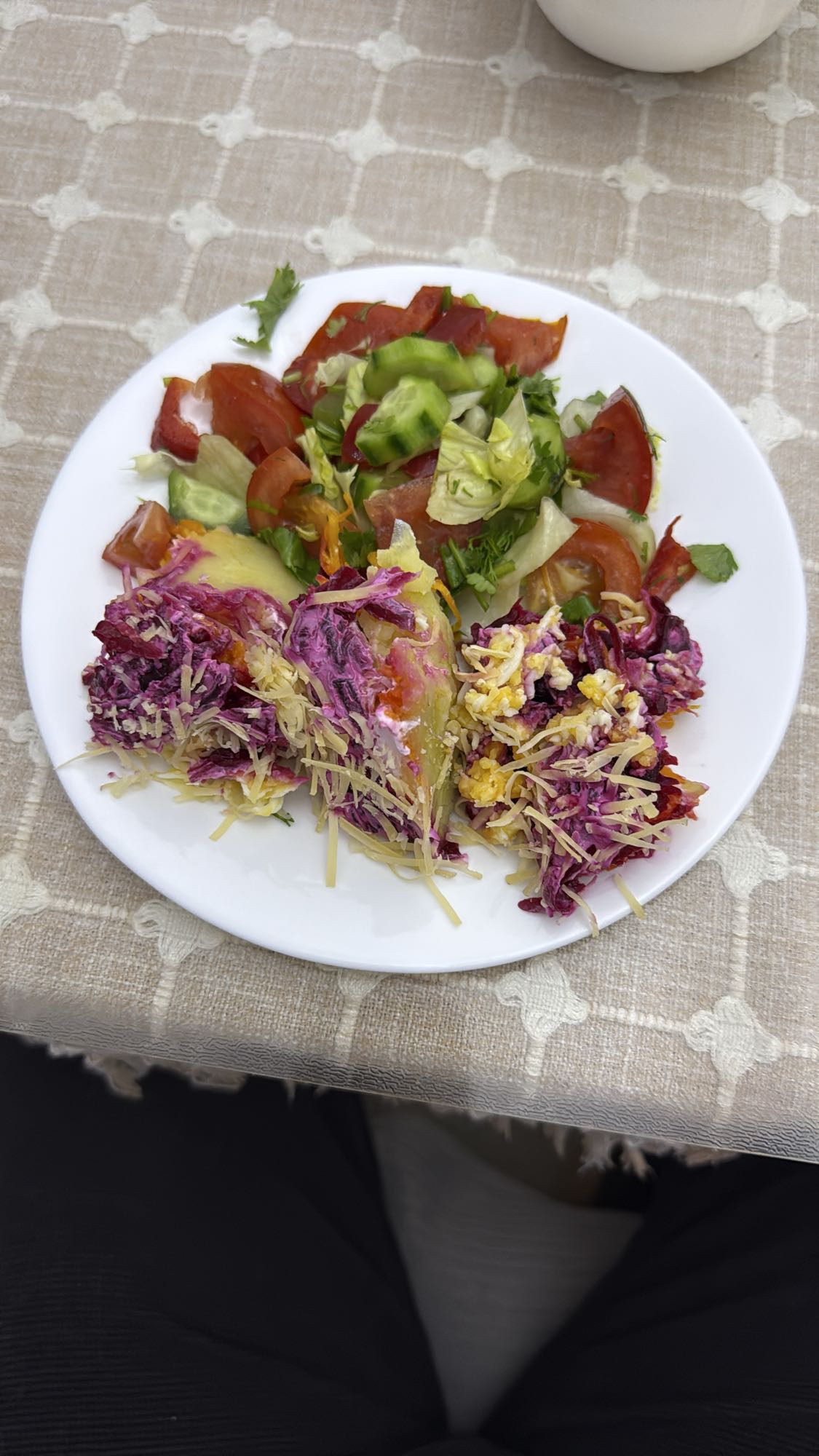 Овощной салат с запеканкой