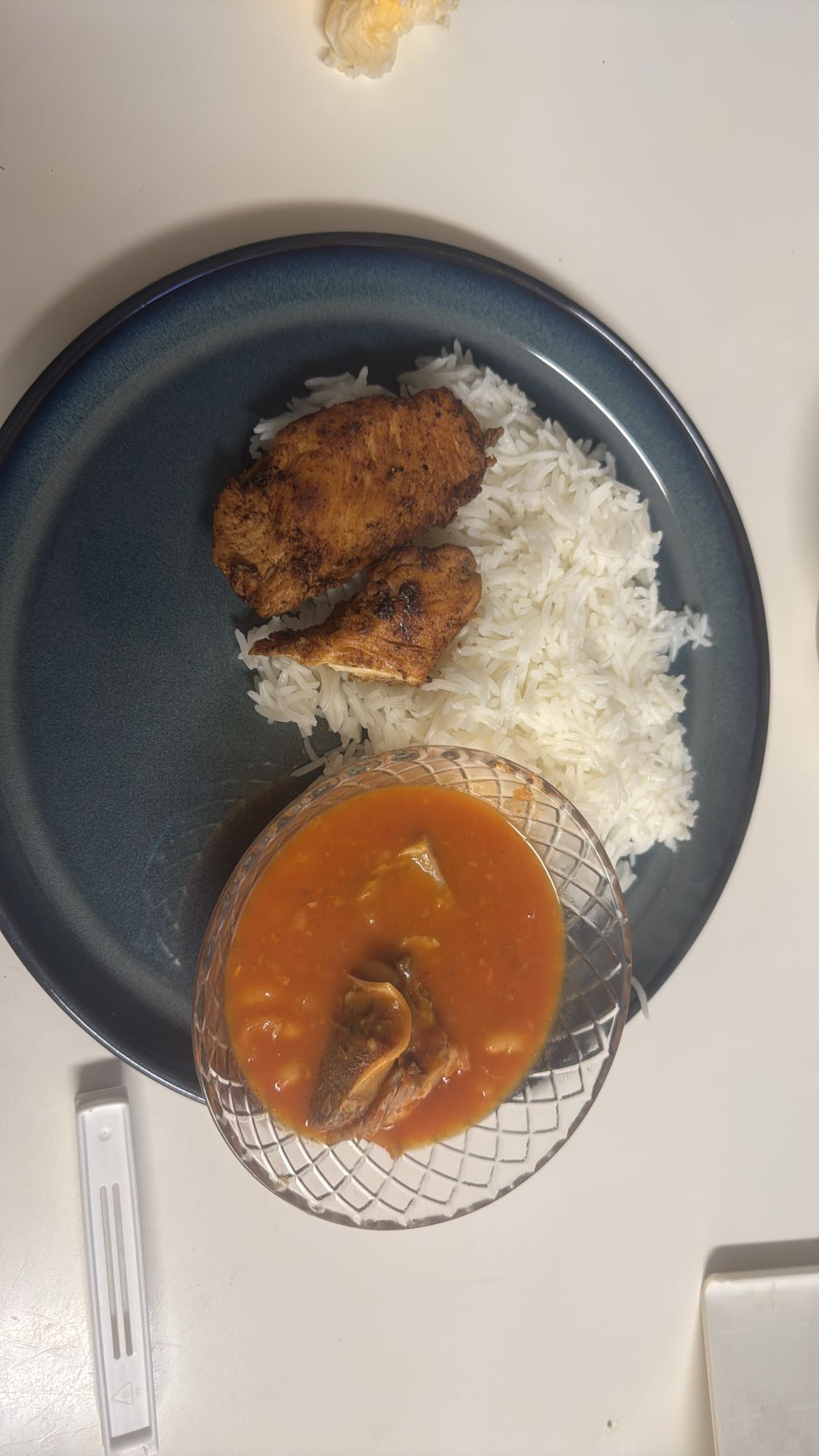 Kyckling, ris och fisksoppa