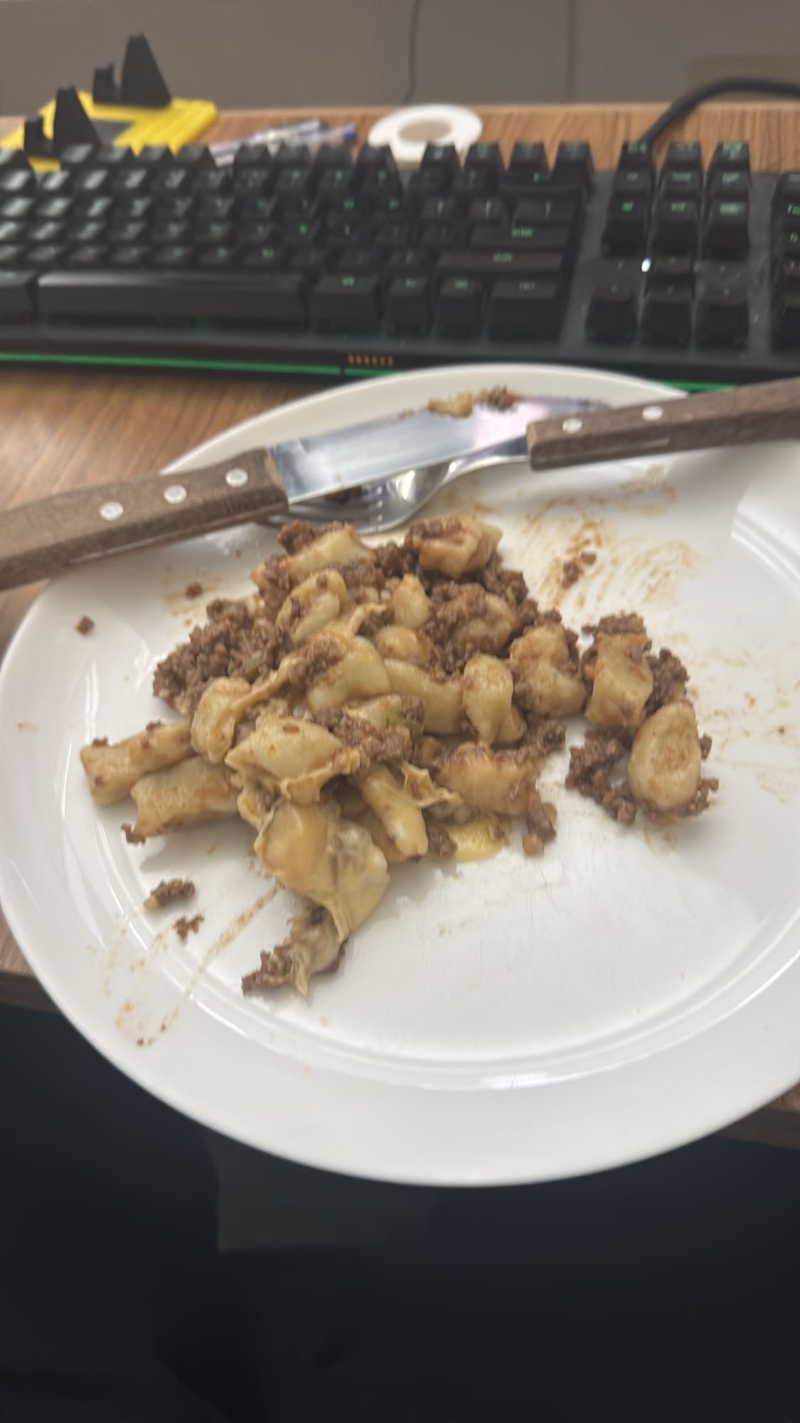 Macarrão com carne moída