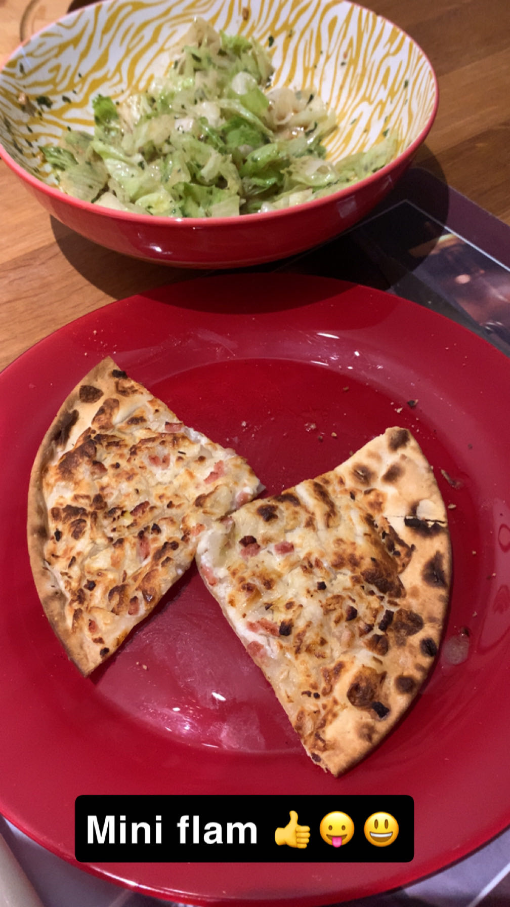 Mini flammekueche et salade