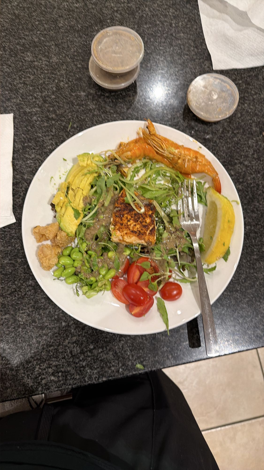 Salmon Shrimp Salad Bowl