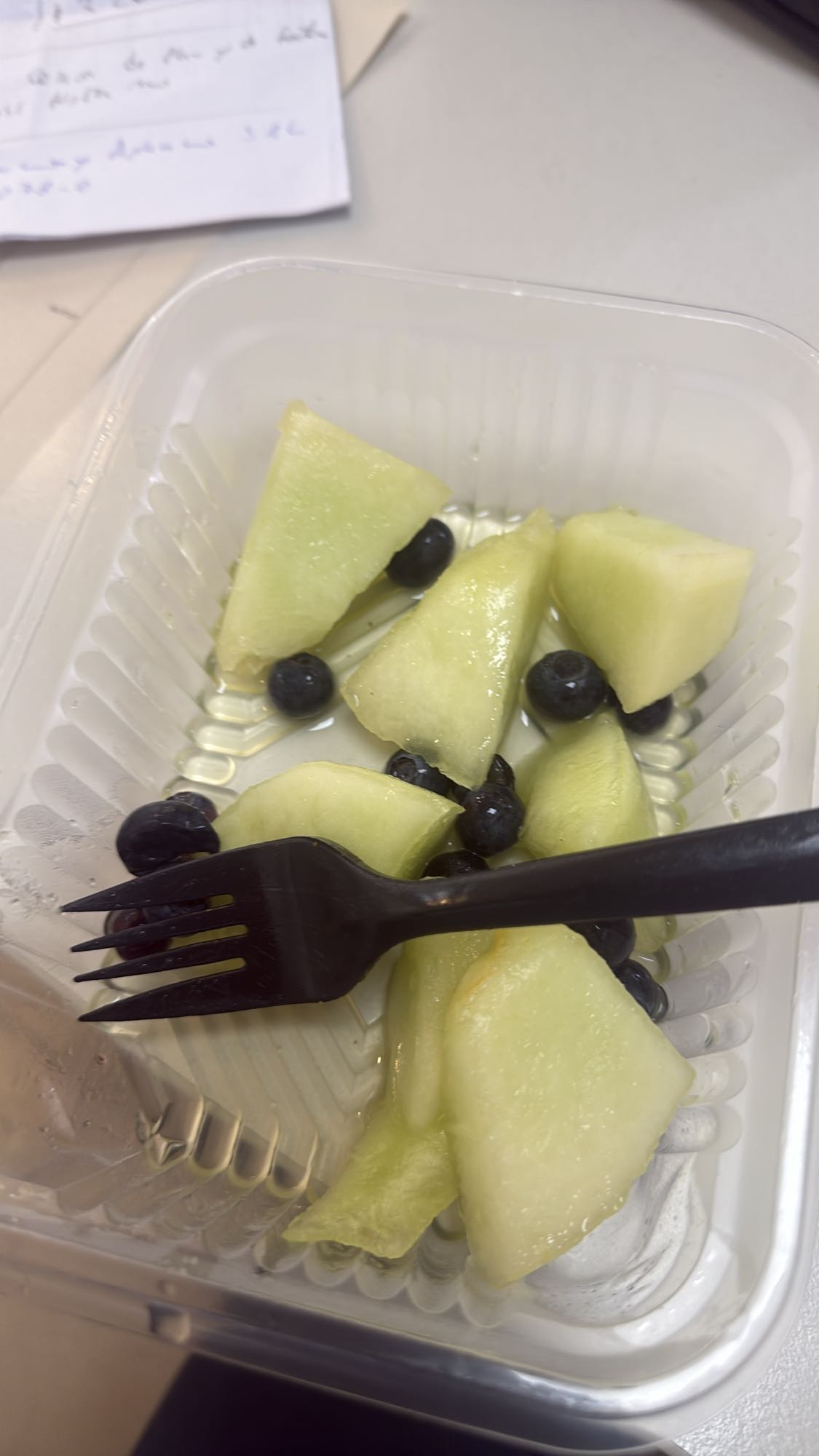 ensalada de melón y arándanos