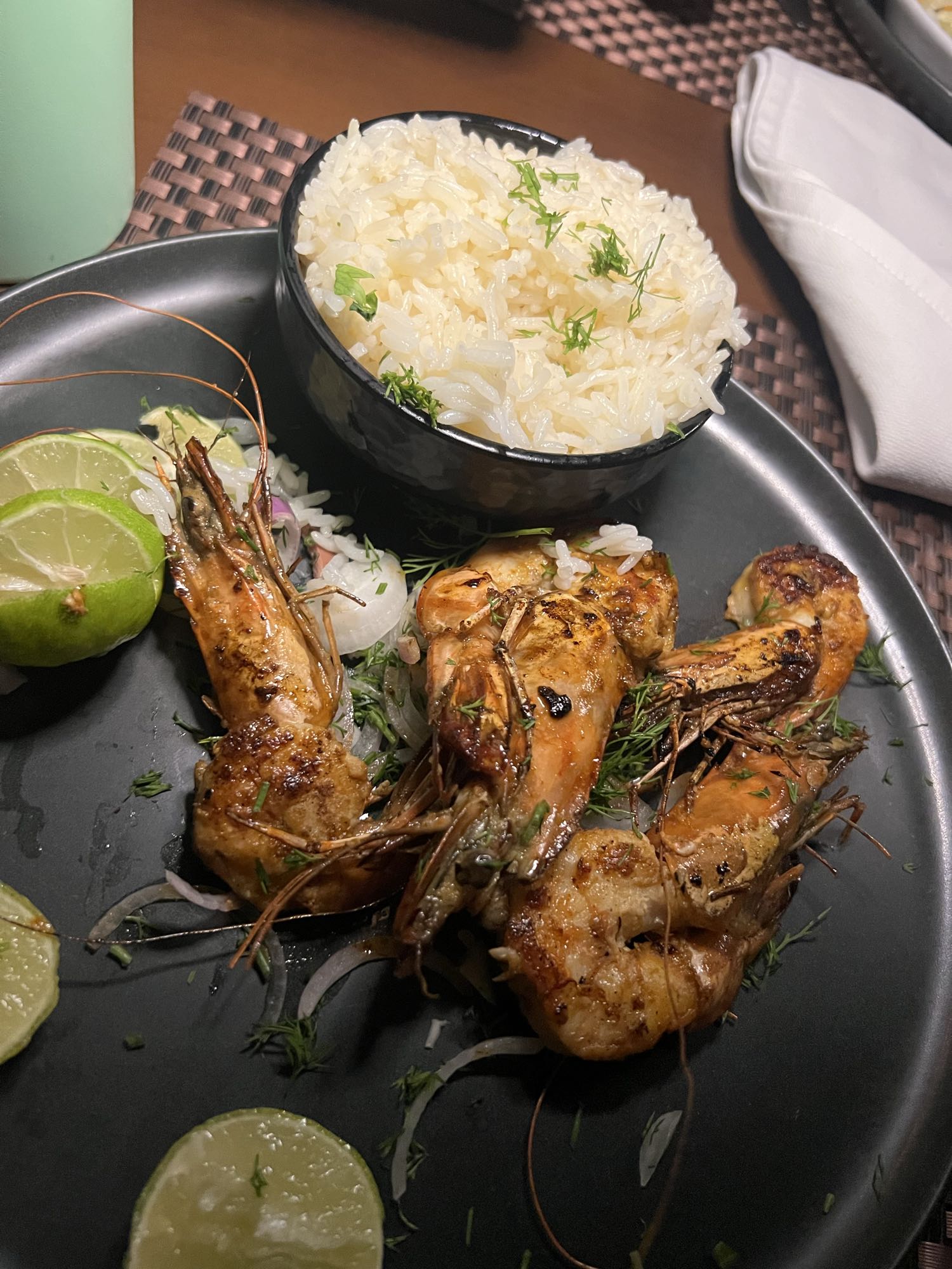 Grilled Shrimp with Rice