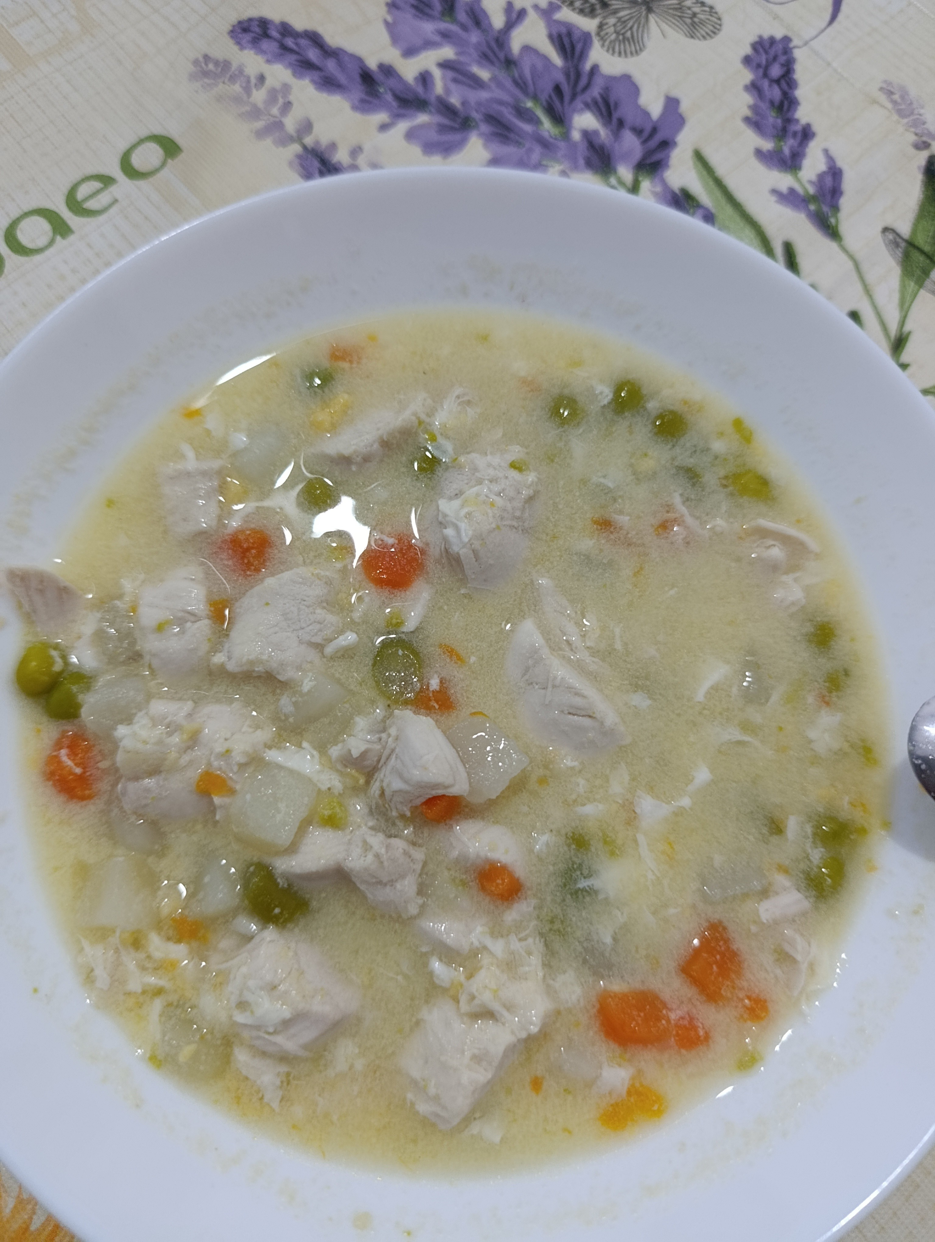 Sopa de pollo y verduras