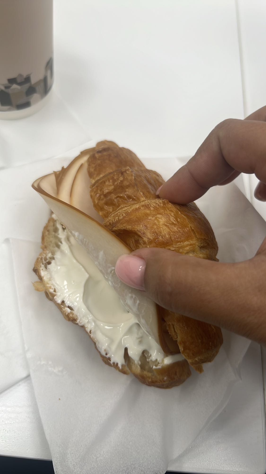 Turkey Croissant & Milk Tea