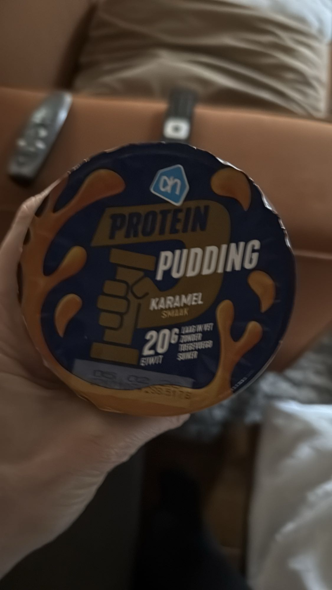 Karamel proteïnepudding