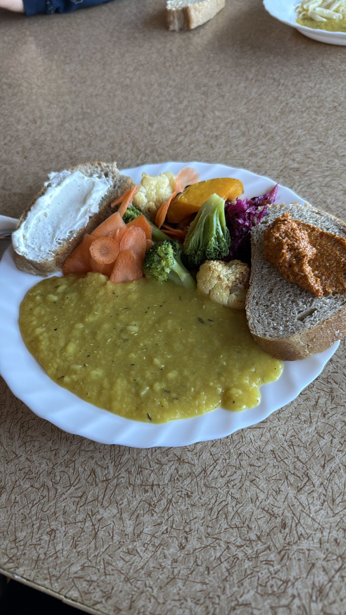 Grönsakstallrik med bröd