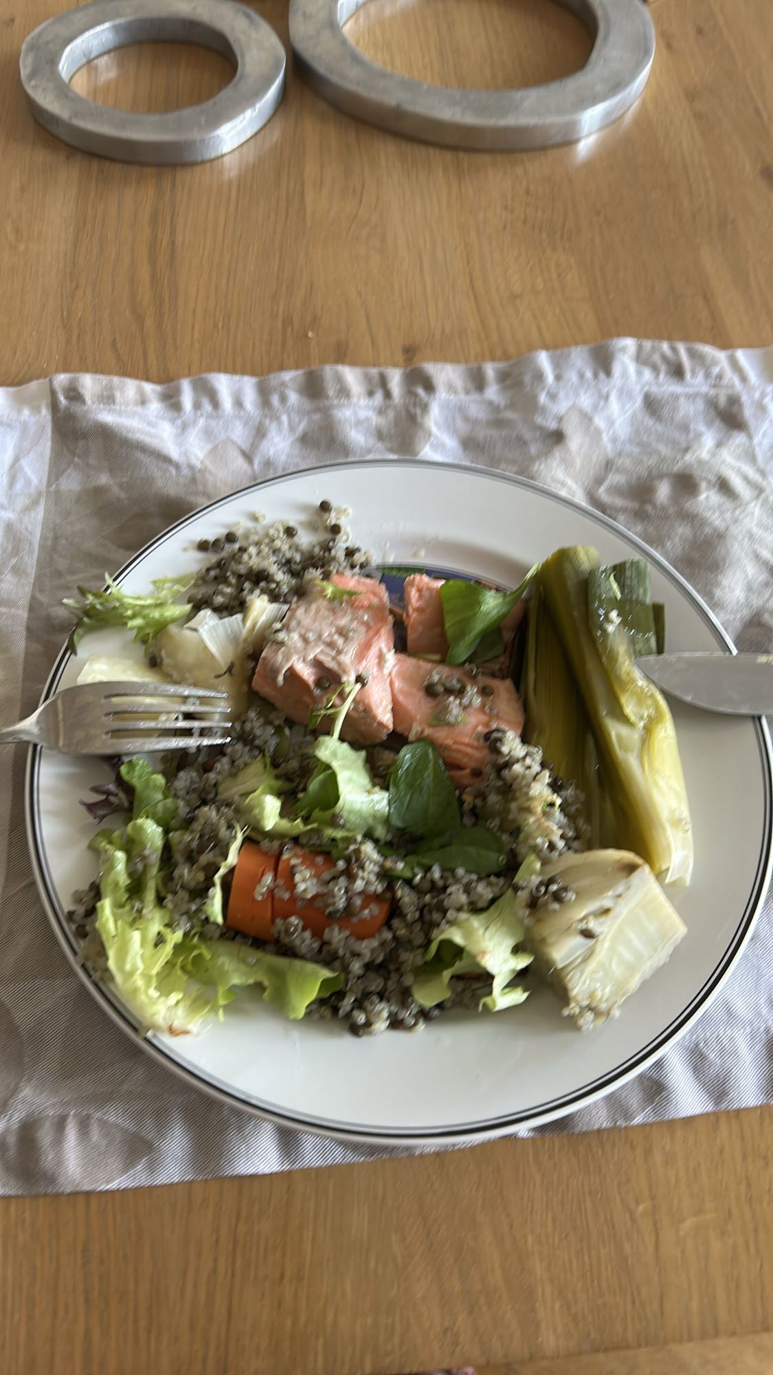 Saumon lentilles légumes