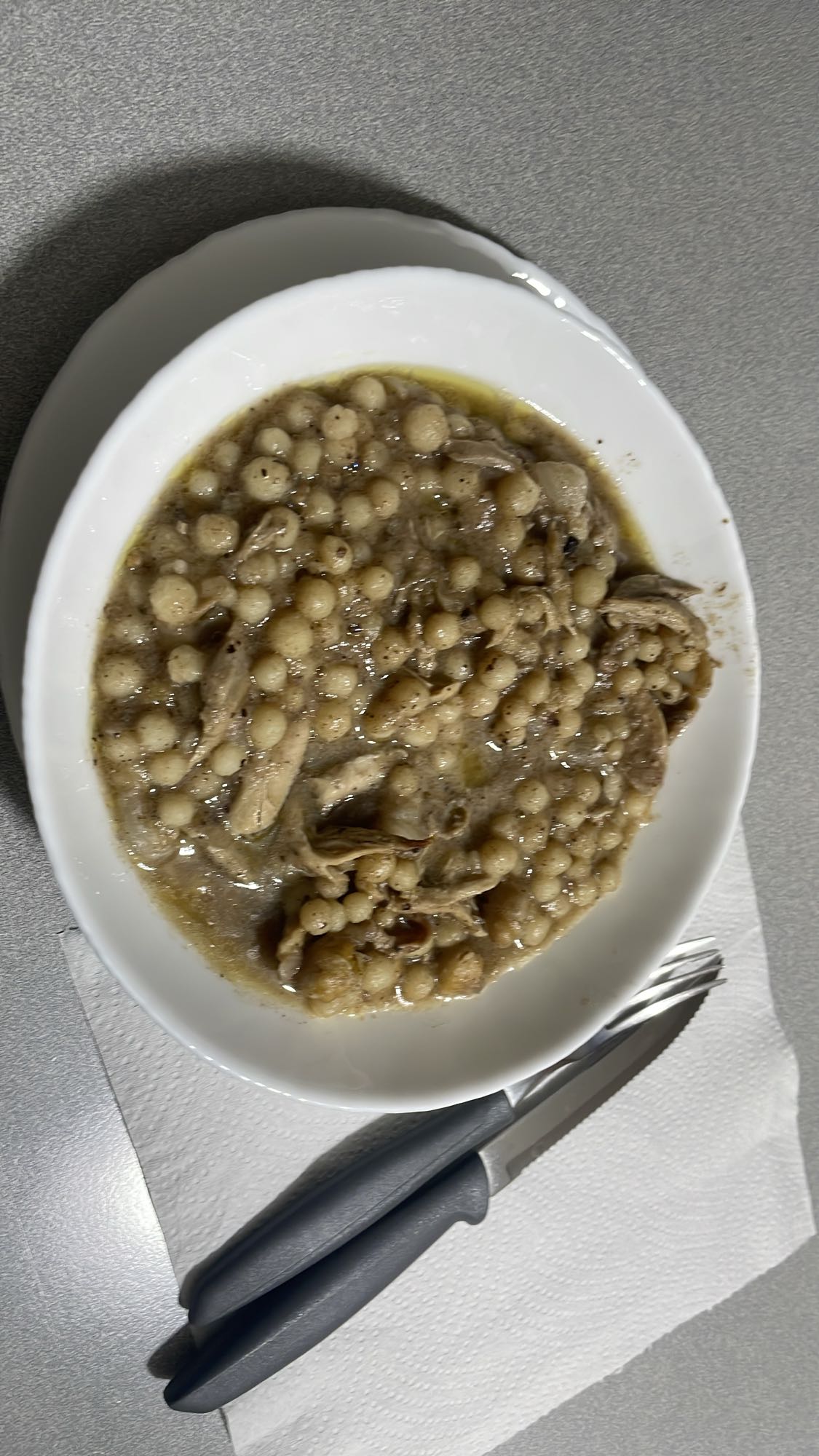 Chicken pearl couscous stew