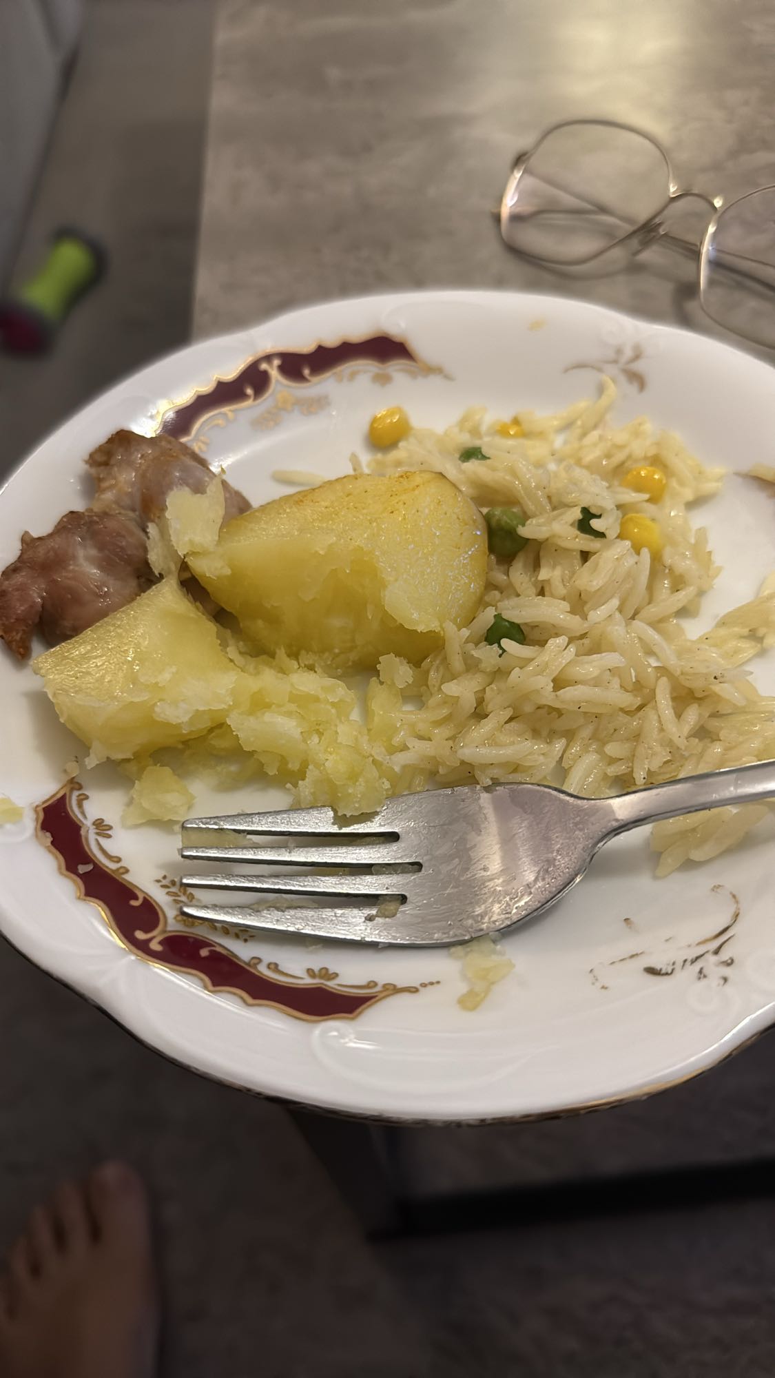 Ris och potatis tallrik