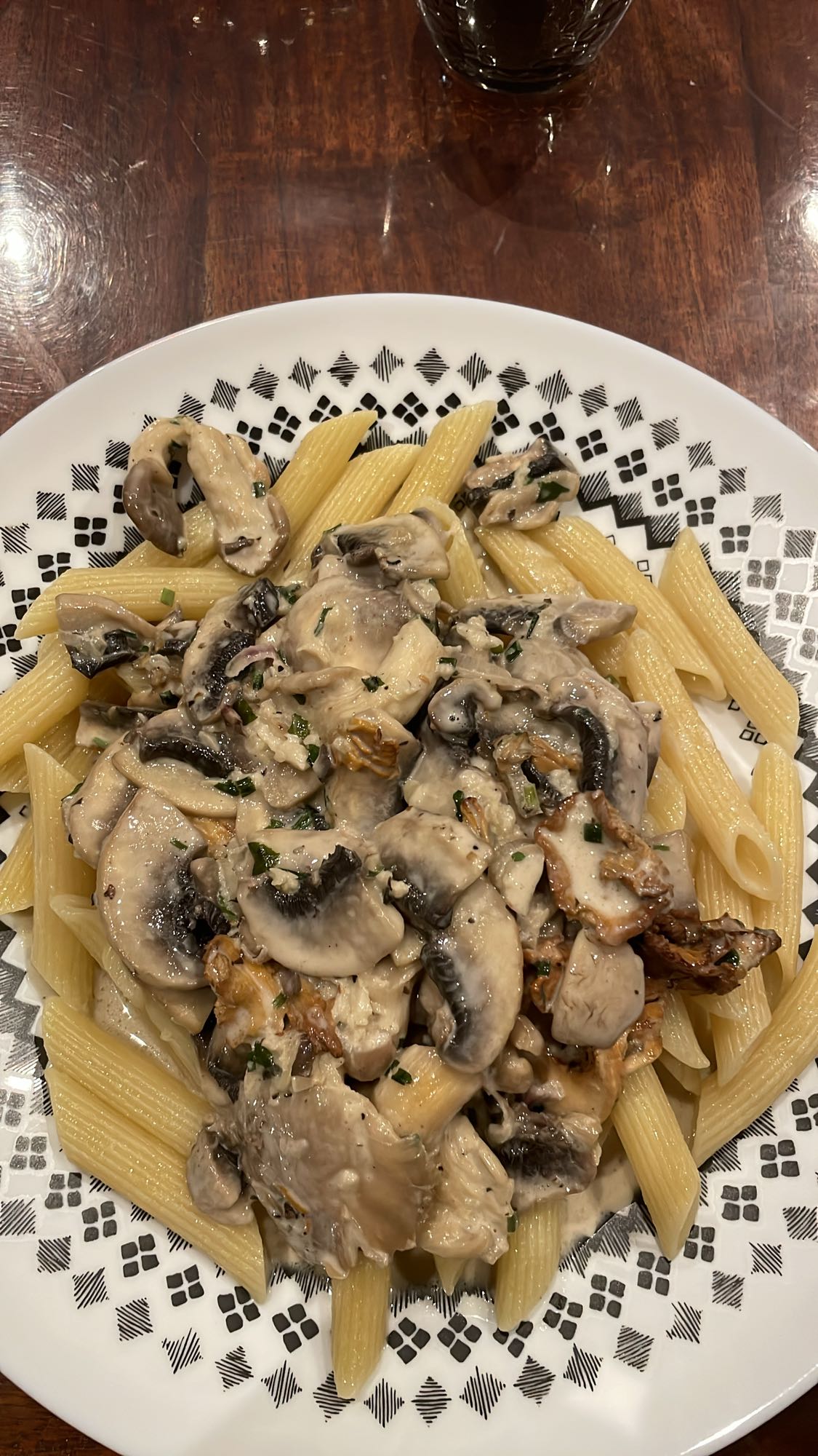 Pâtes aux champignons crème