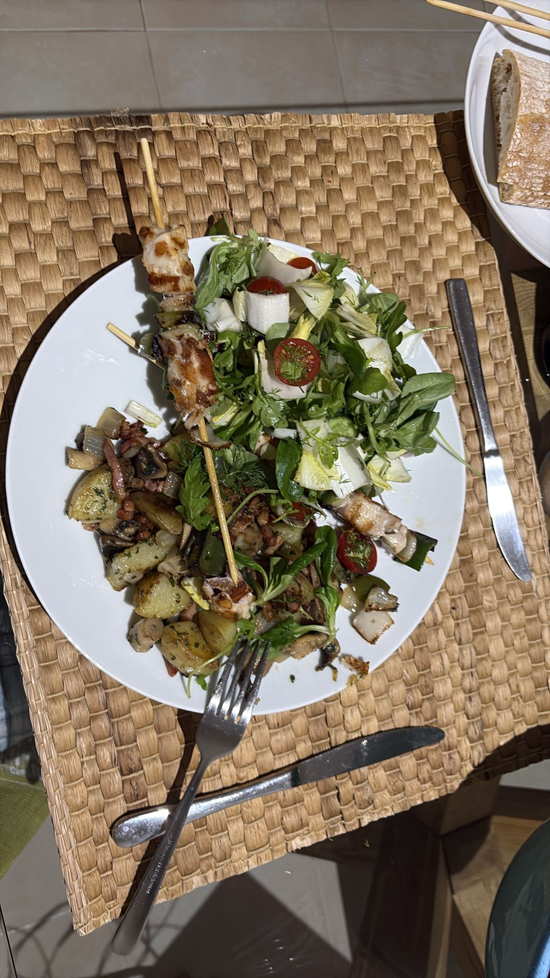 Grilled Chicken Skewers Plate