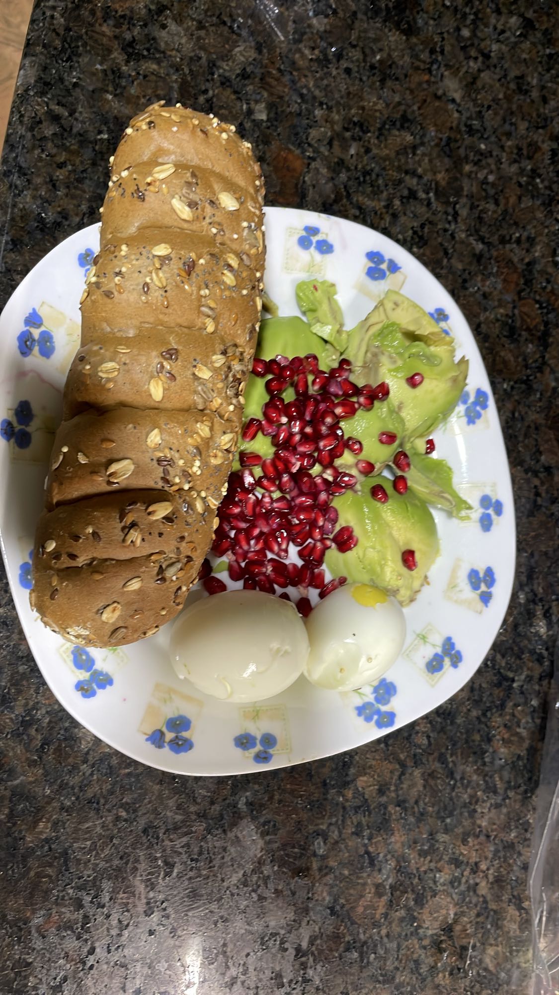 Egg, Avocado, Bread Plate
