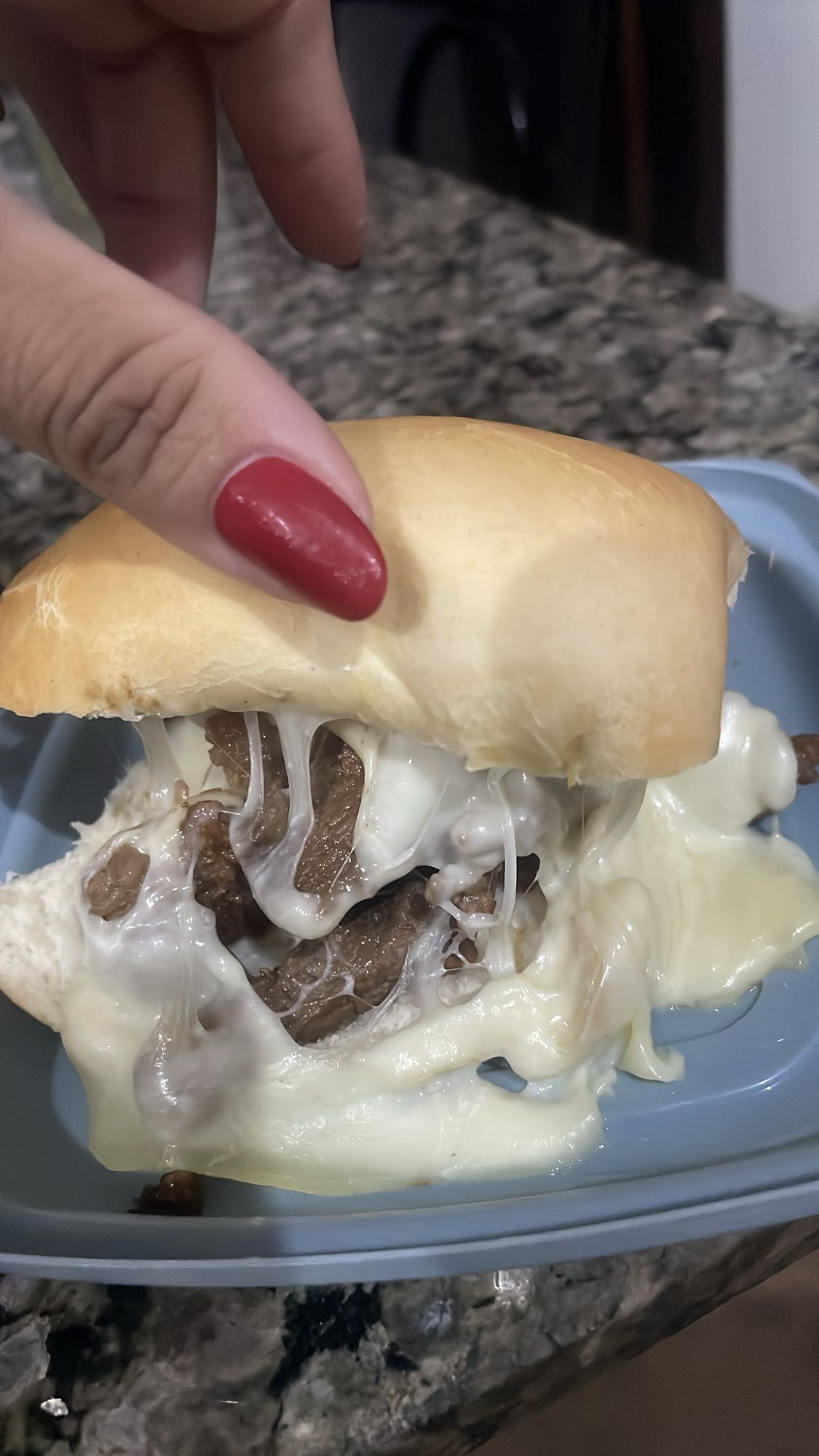 Sanduíche de carne e queijo