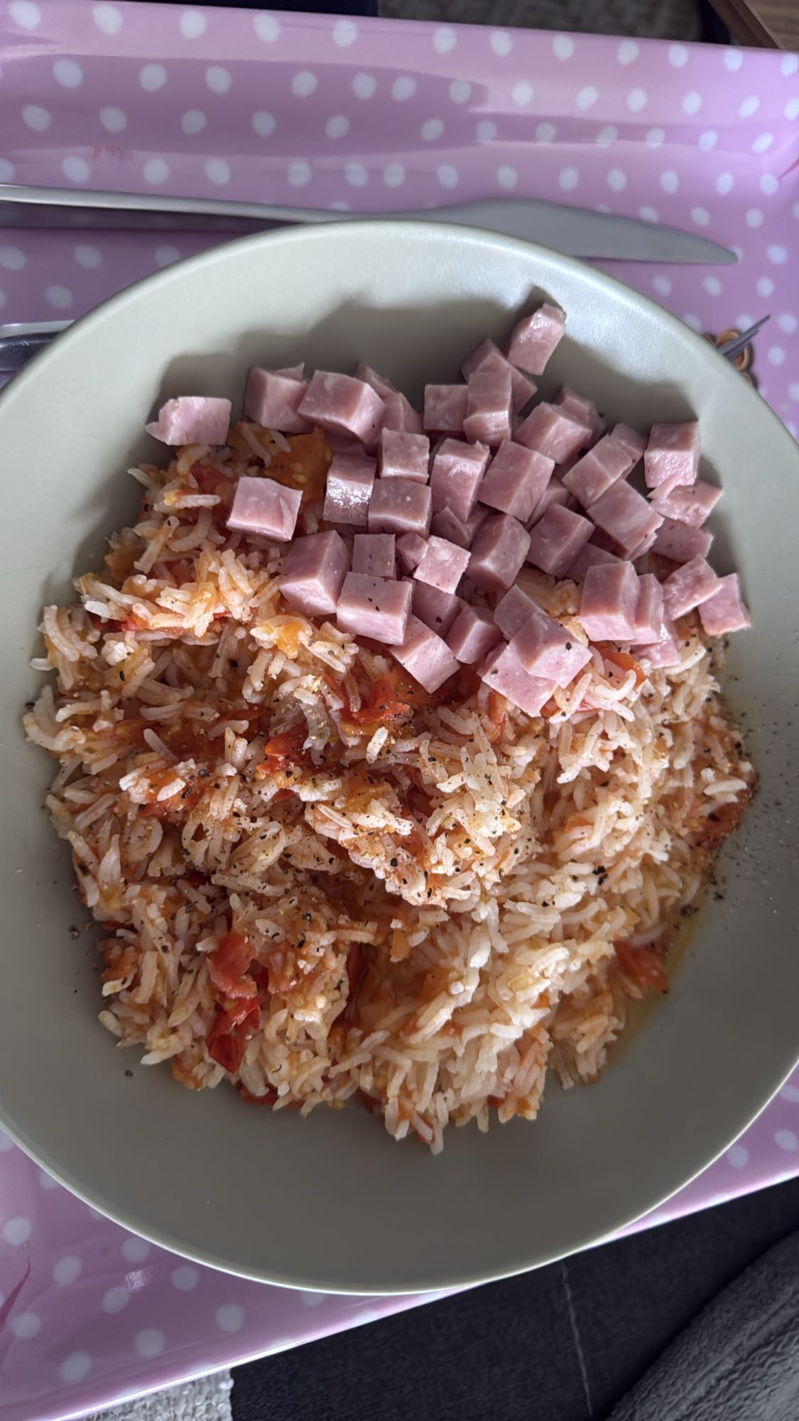 Riz tomate et jambon