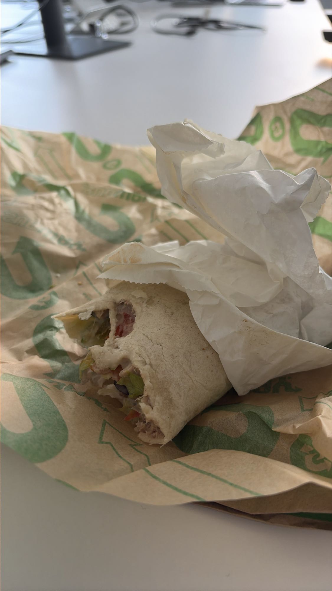 wrap au thon et légumes