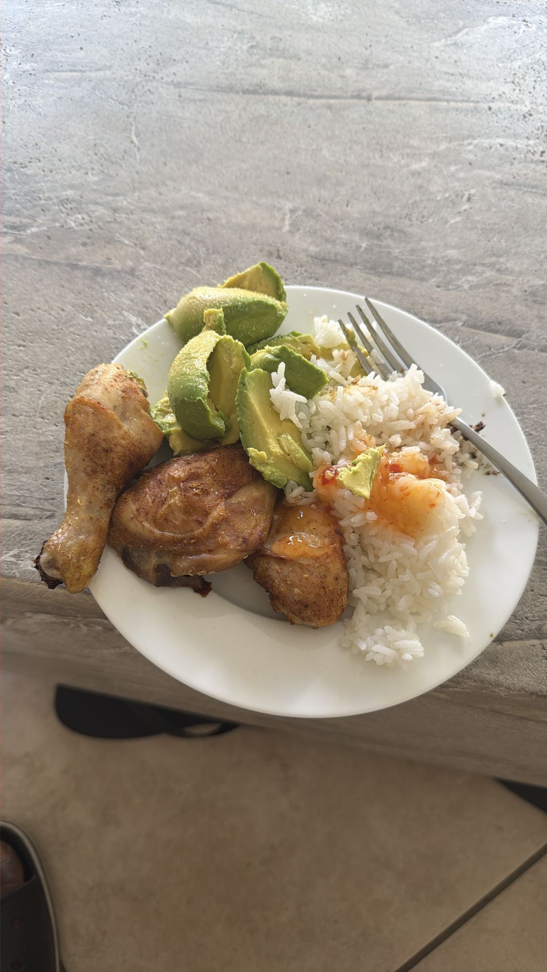 Chicken Rice Avocado Plate
