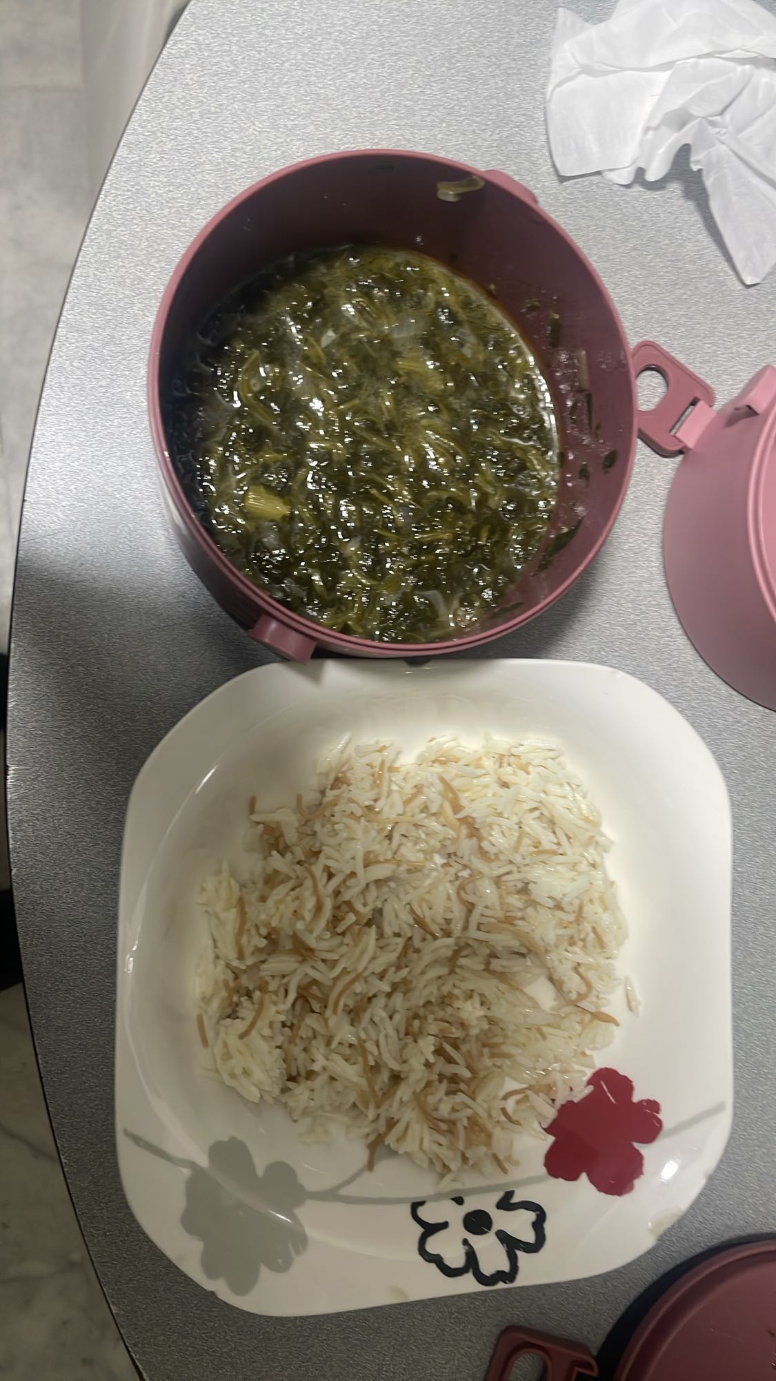 Rice with Molokhia