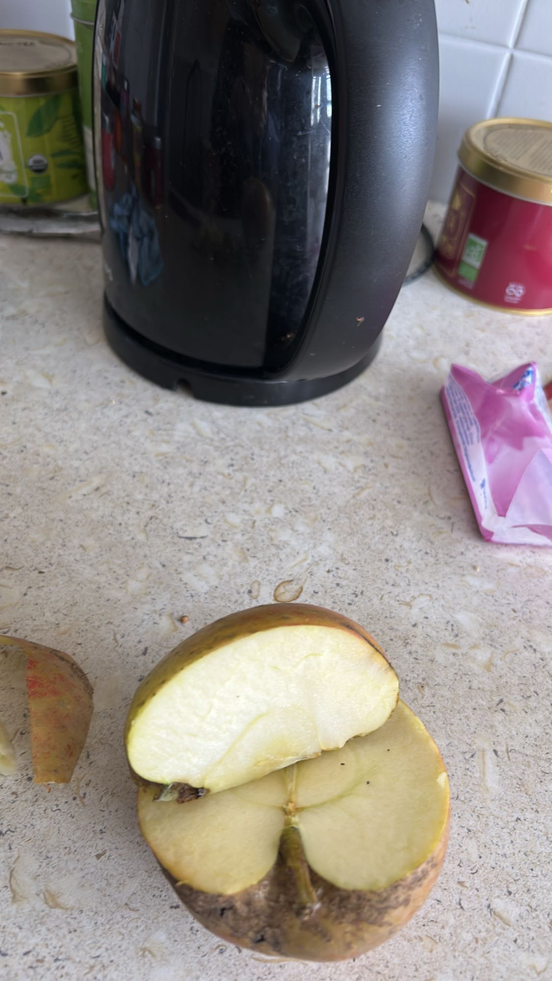 Pomme fraîche coupée