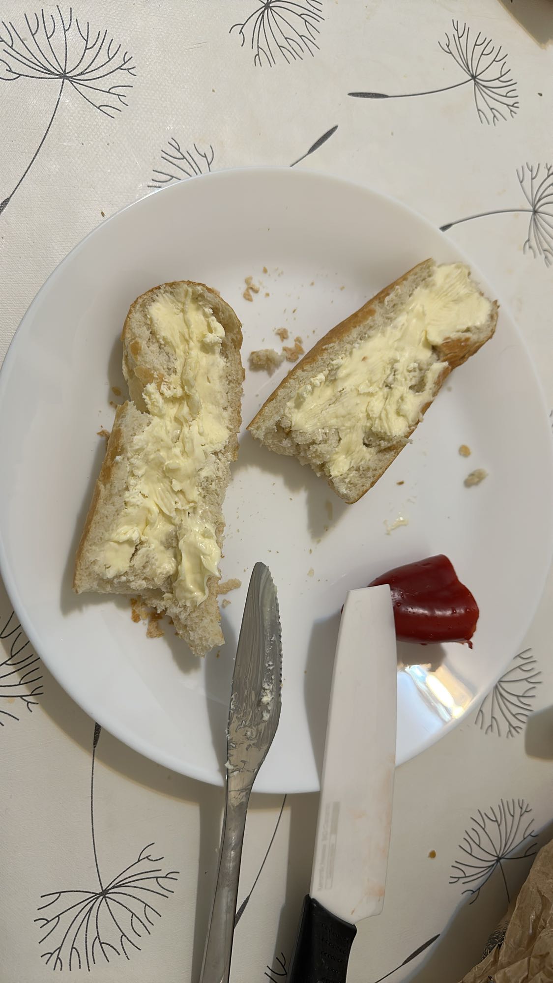 Butter bread with pepper