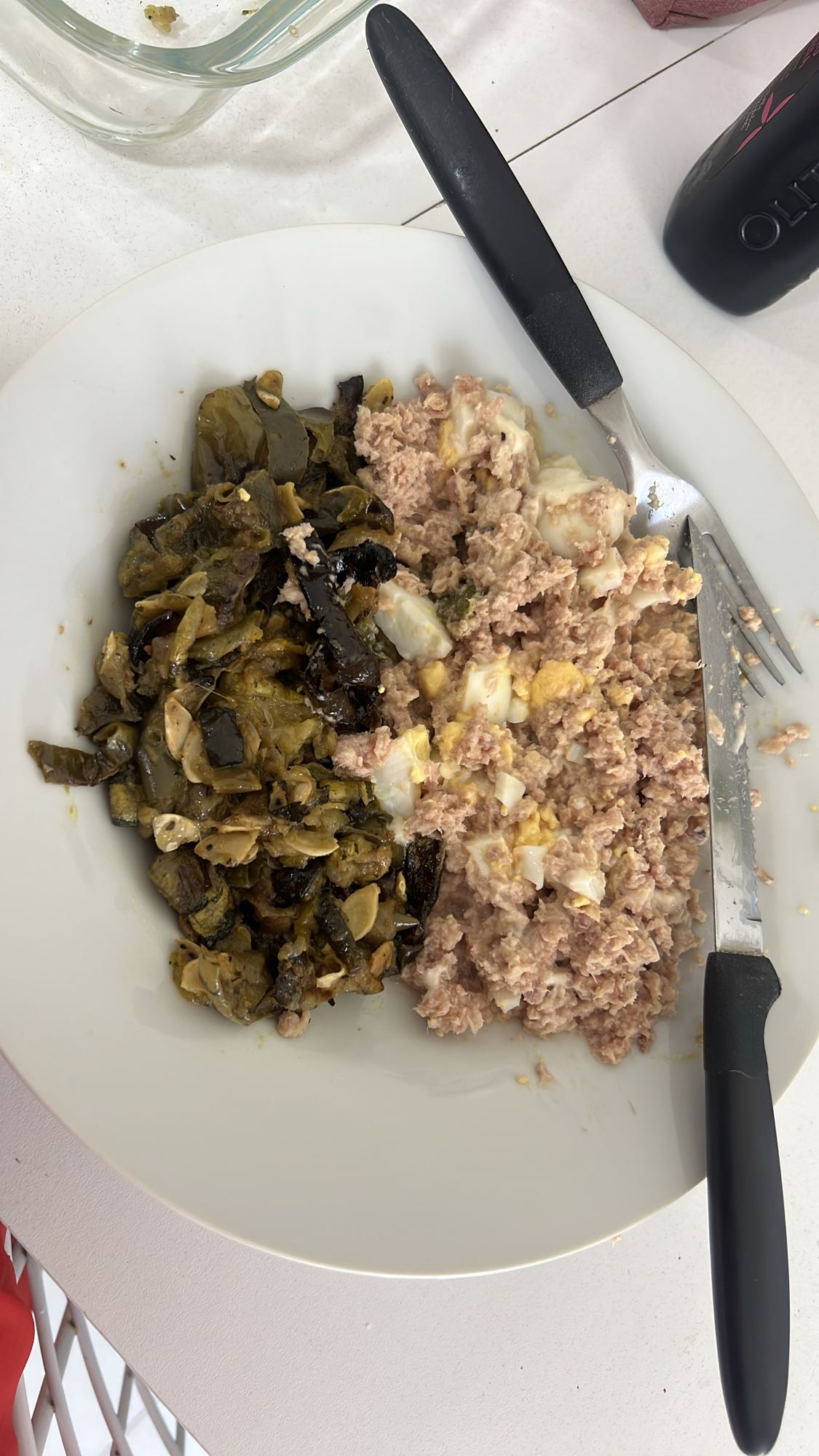 Tuna egg salad with roasted peppers