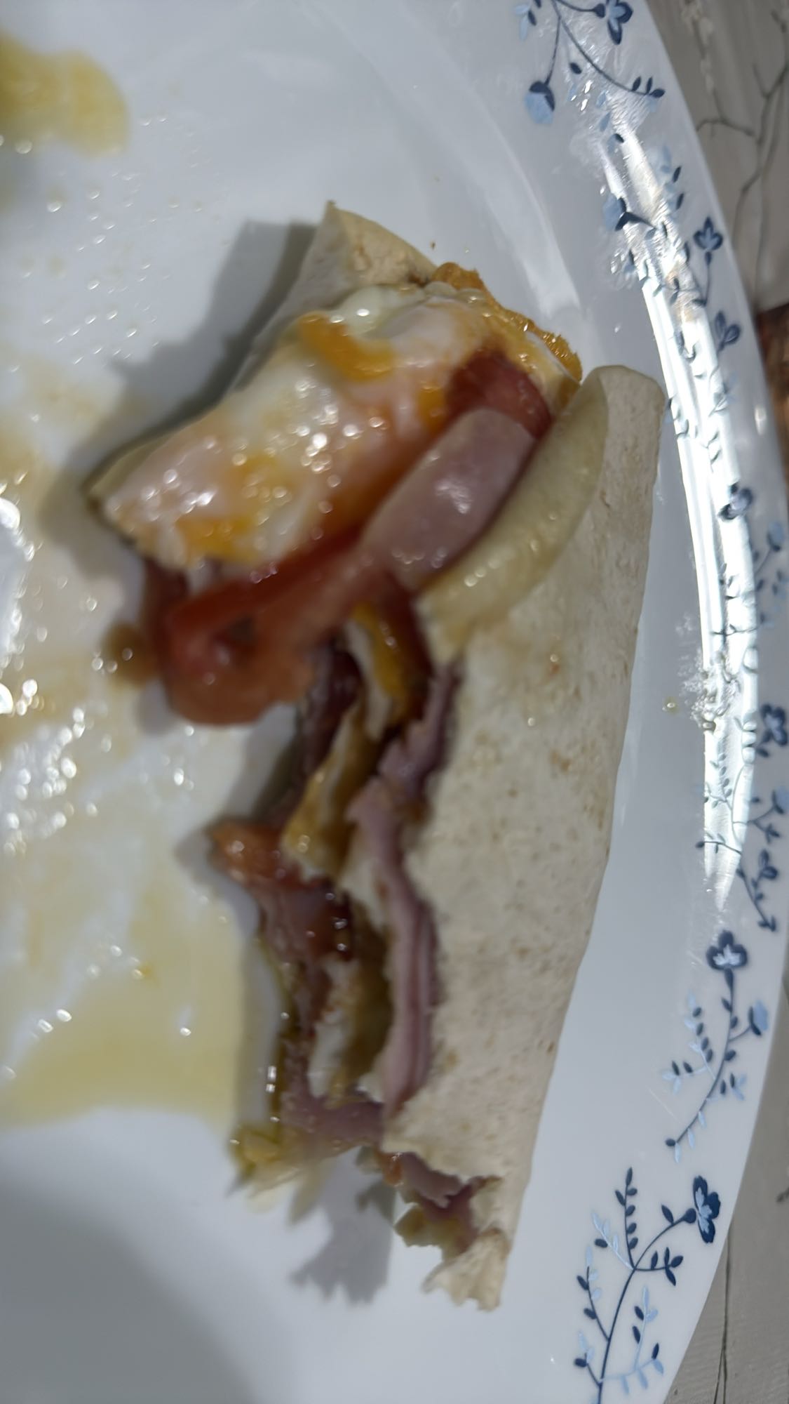 Wrap de jamón y huevo