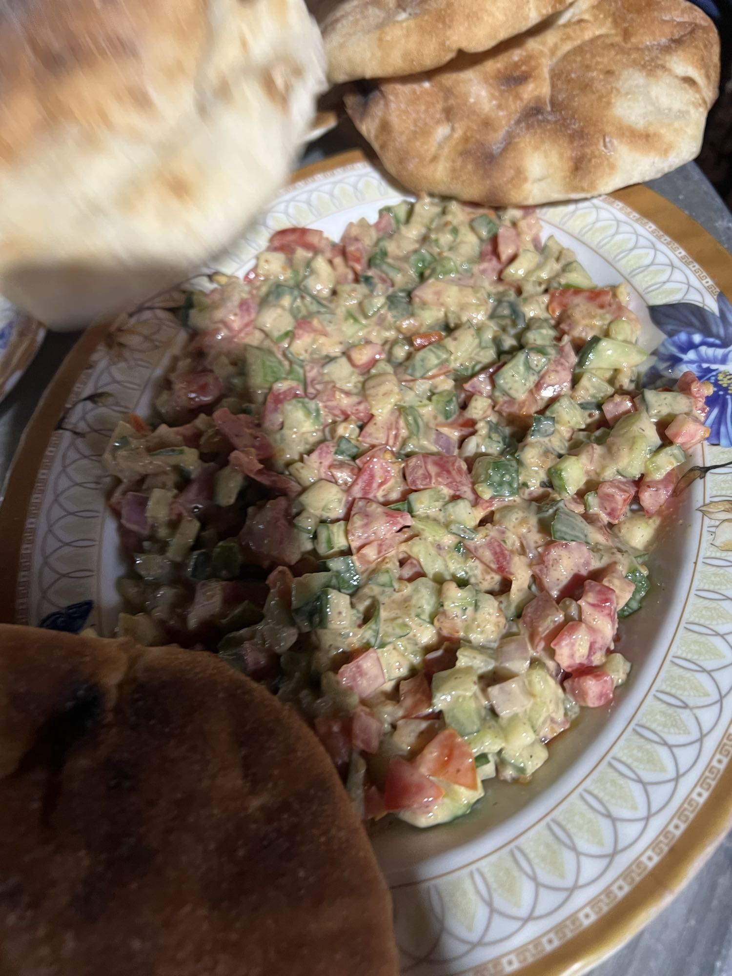 Veggie salad with tahina