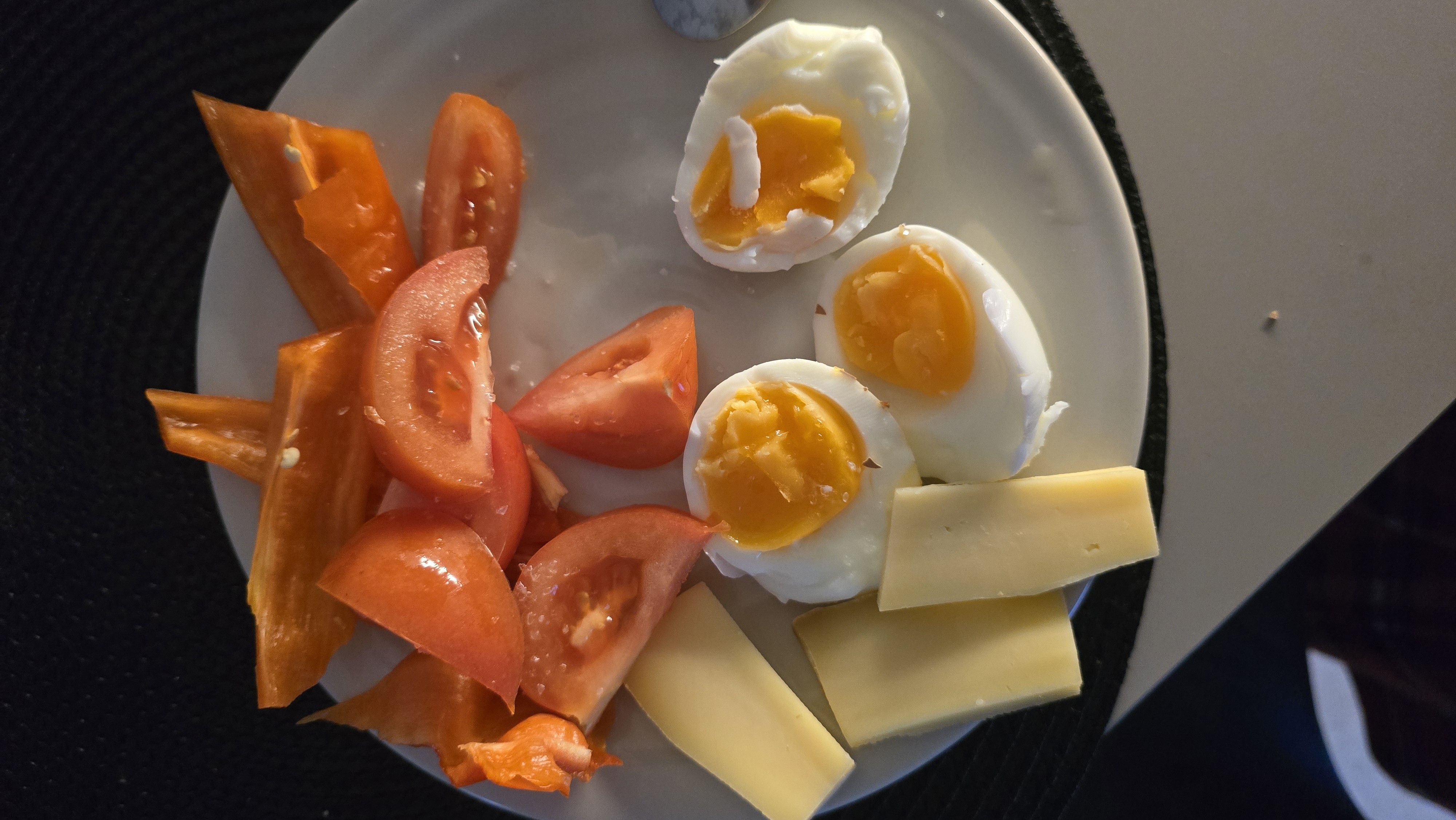 Eggs Veggies Cheese Plate