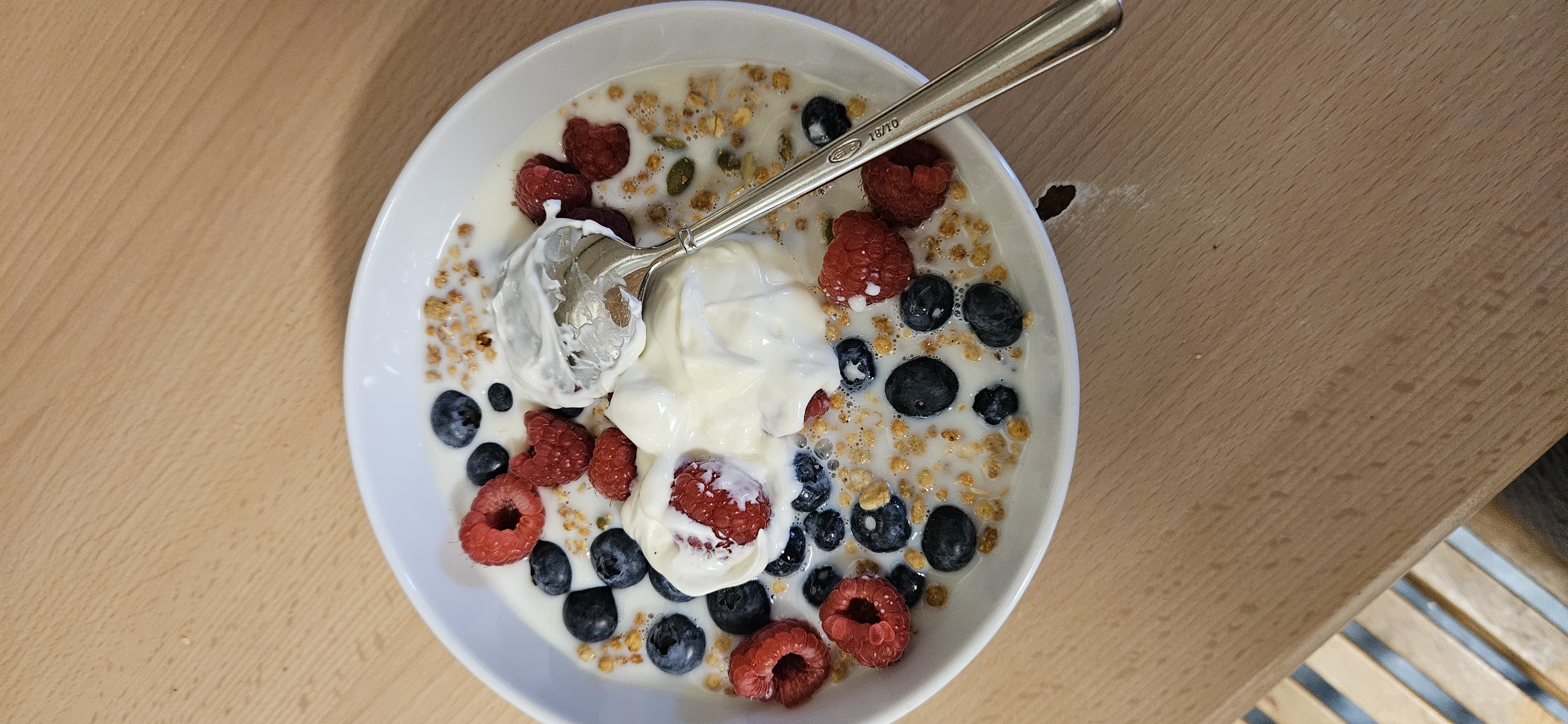 Berry yogurt cereal bowl