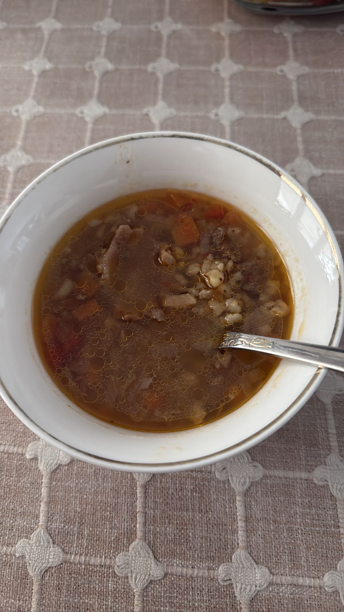перловый суп с мясом