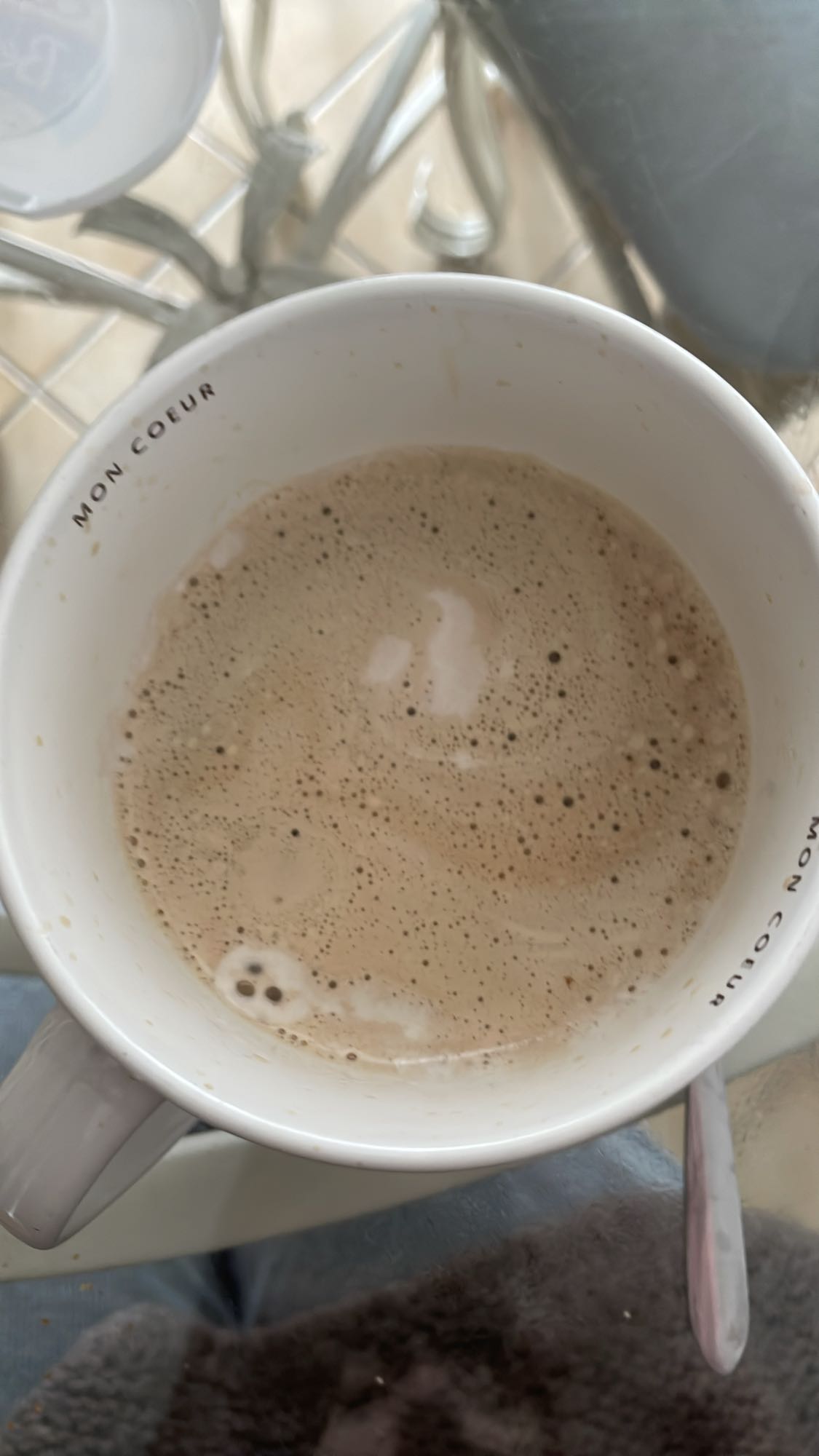 café au lait mousseux