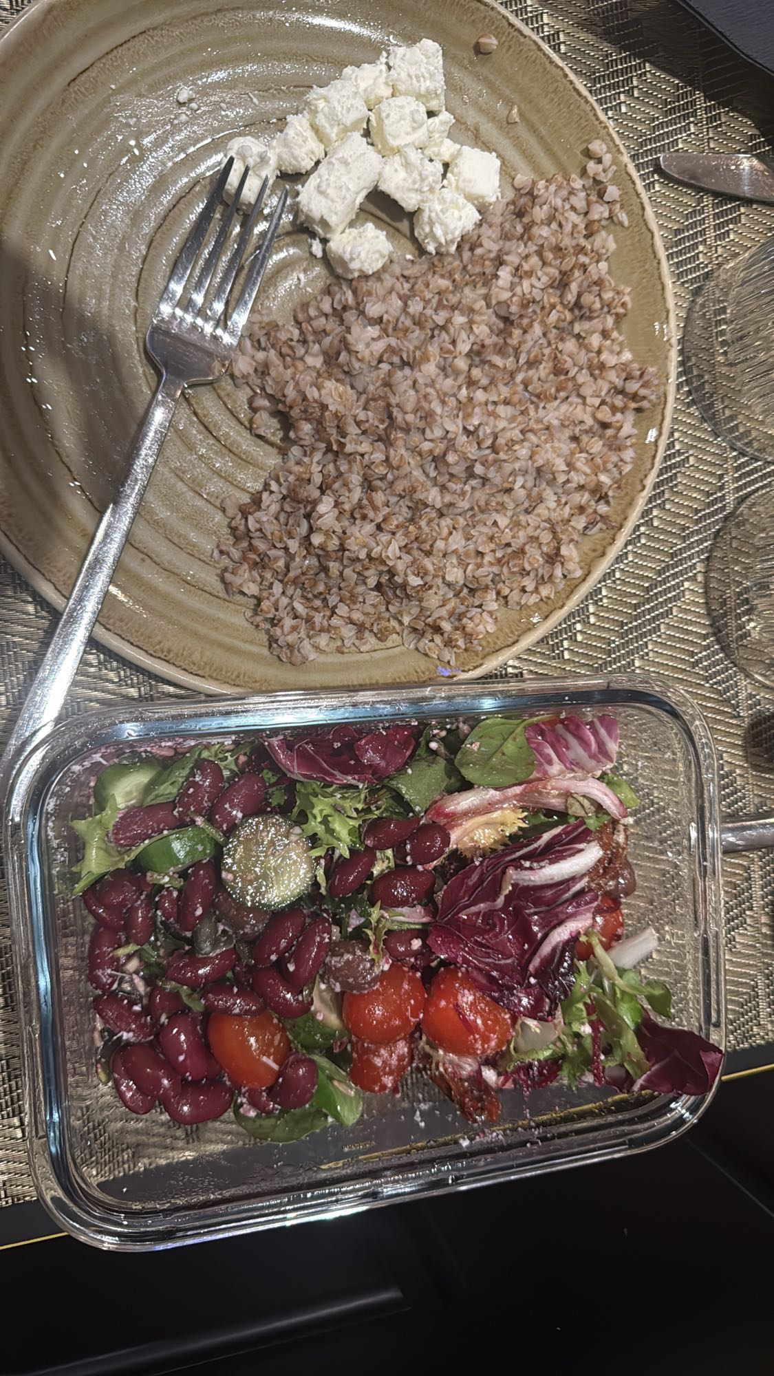 Sarrasin, feta et salade