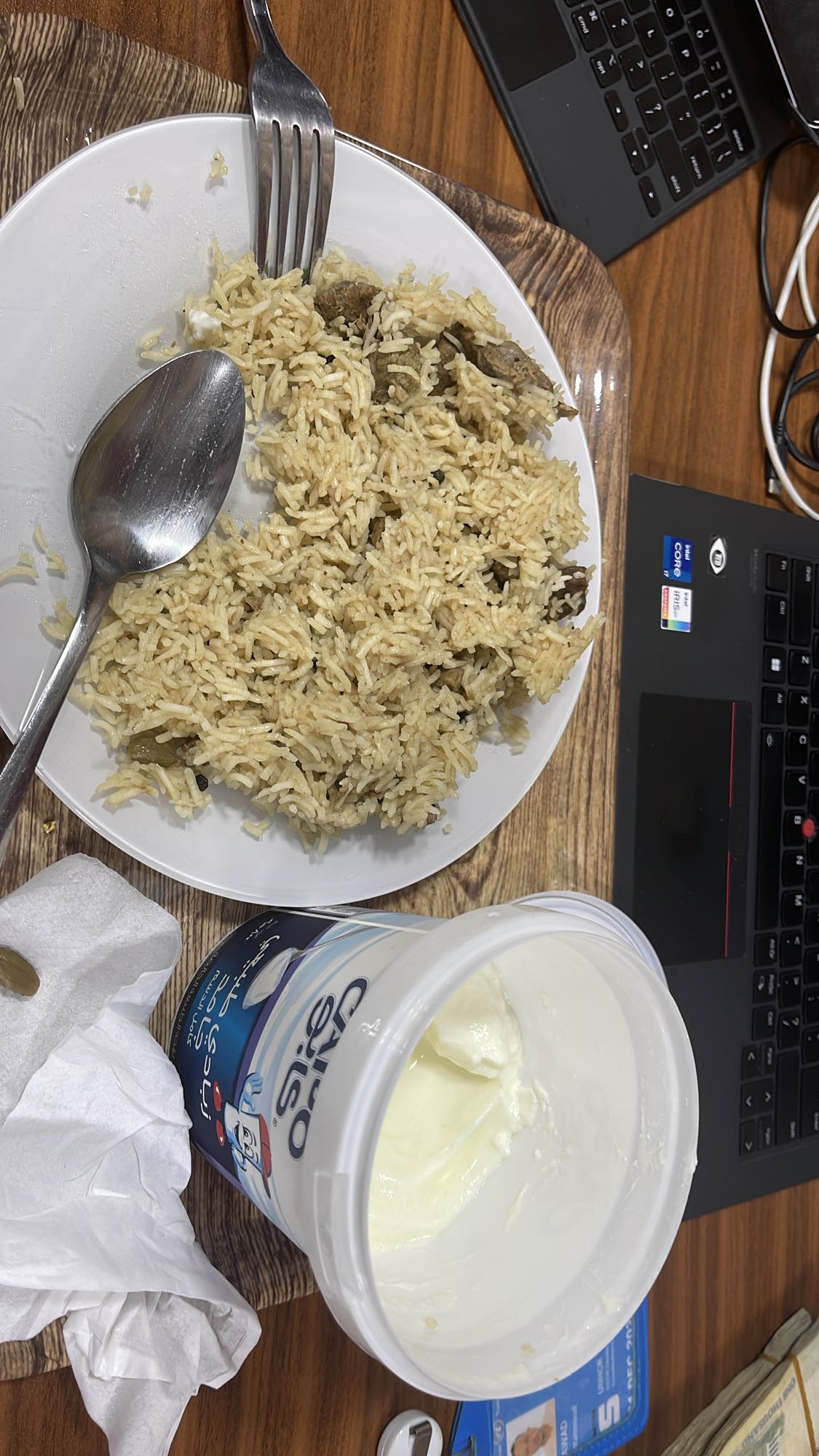 Rice with meat and yogurt