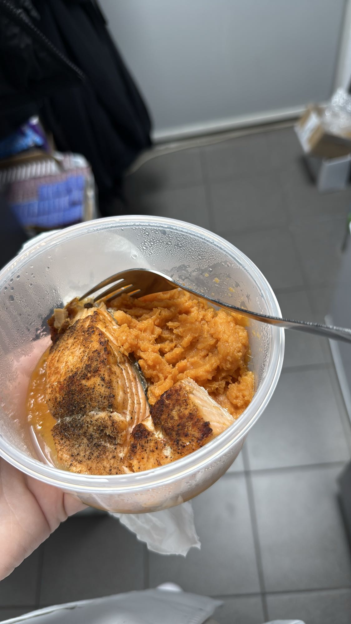 Somon cu piure de cartofi