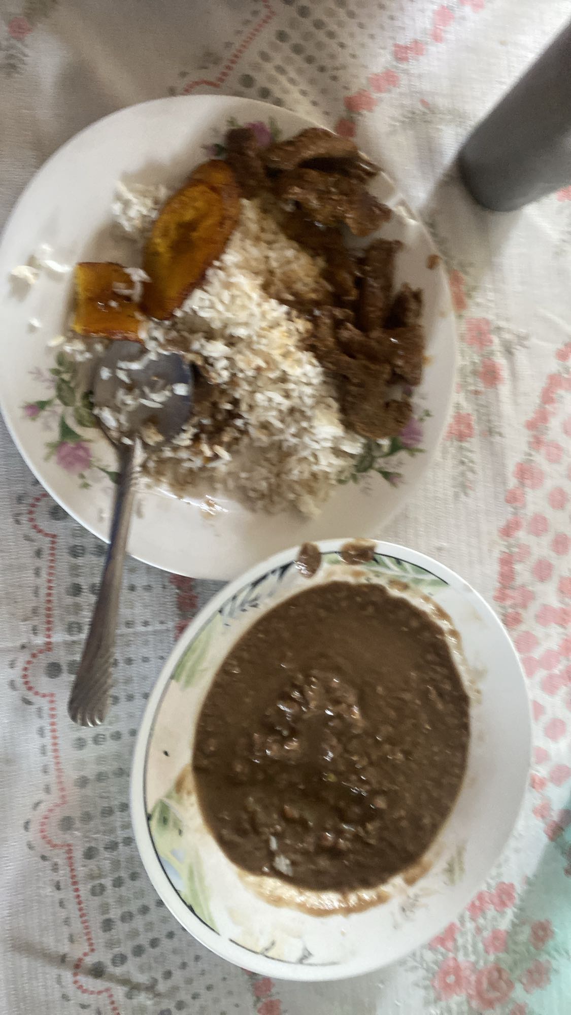 Arroz, carne y frijoles