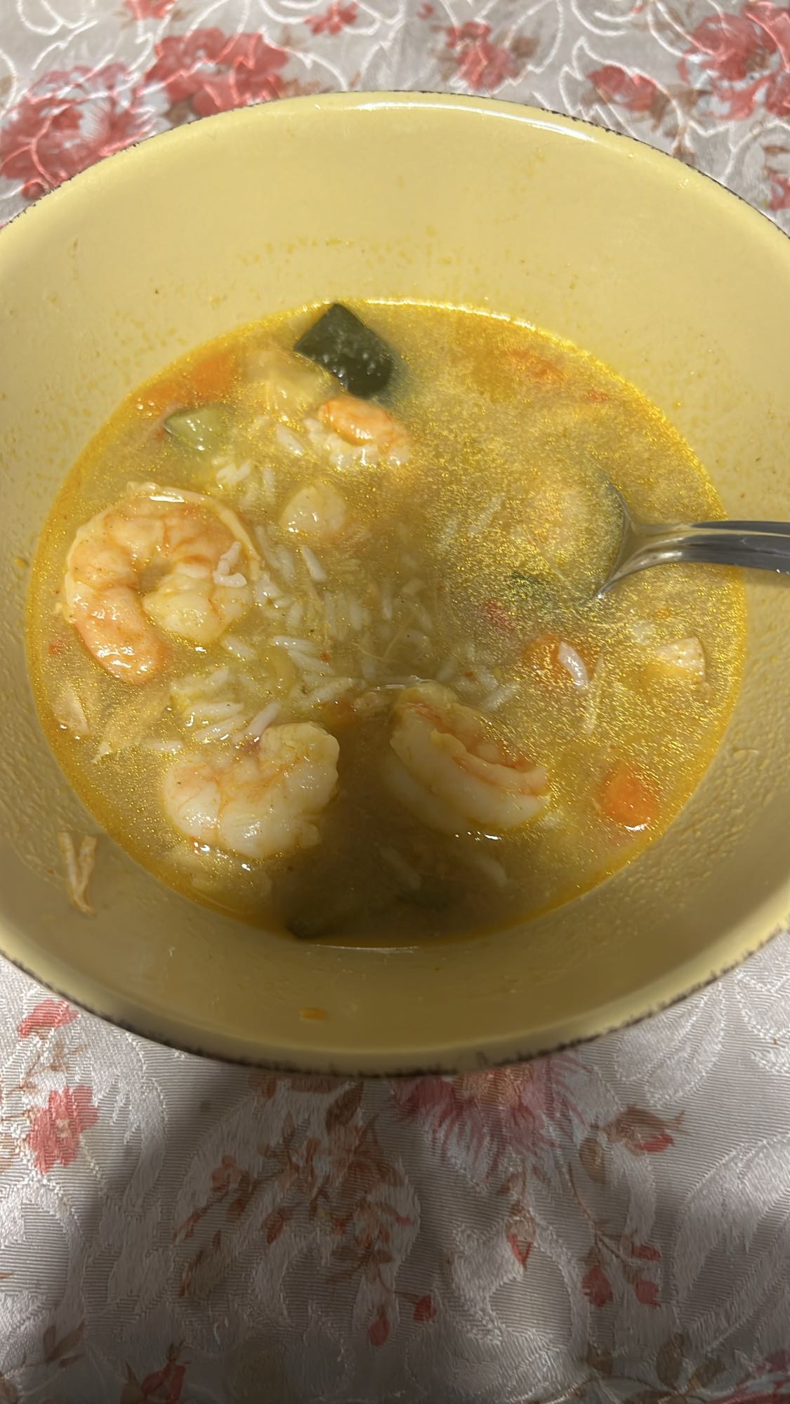 Supă de creveți cu orez