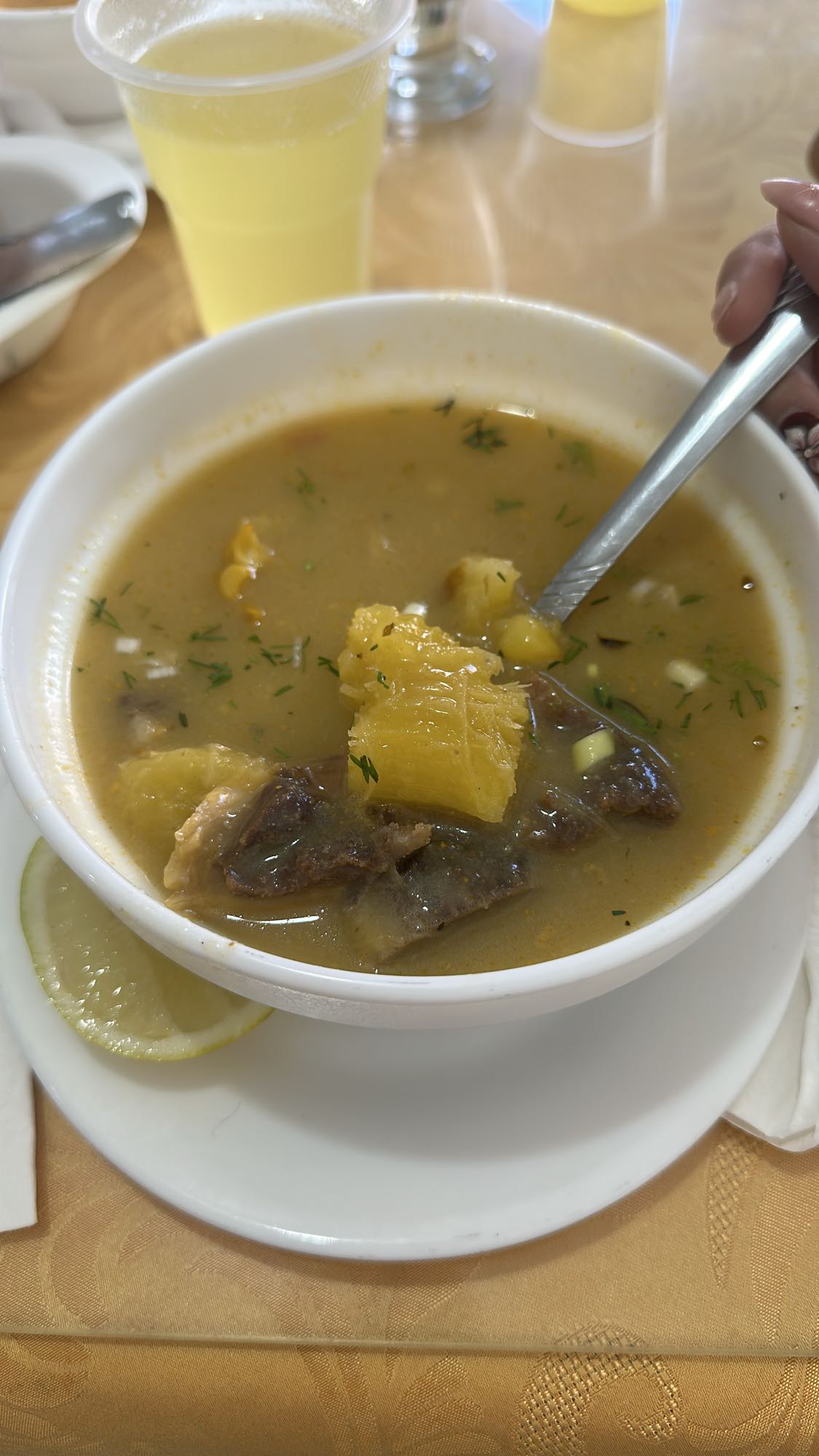 sopa de carne con yuca