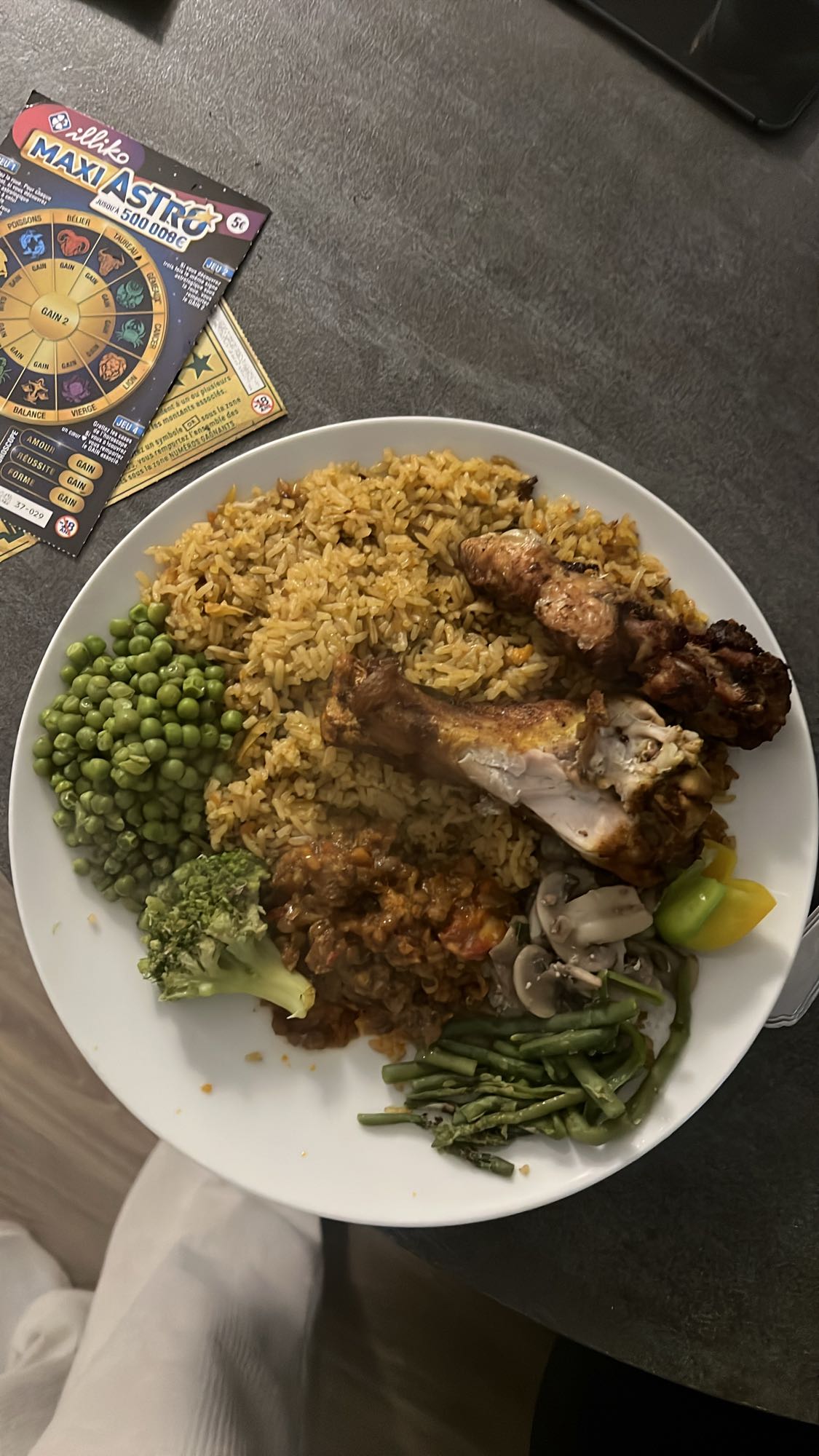 Assiette riz et poulet