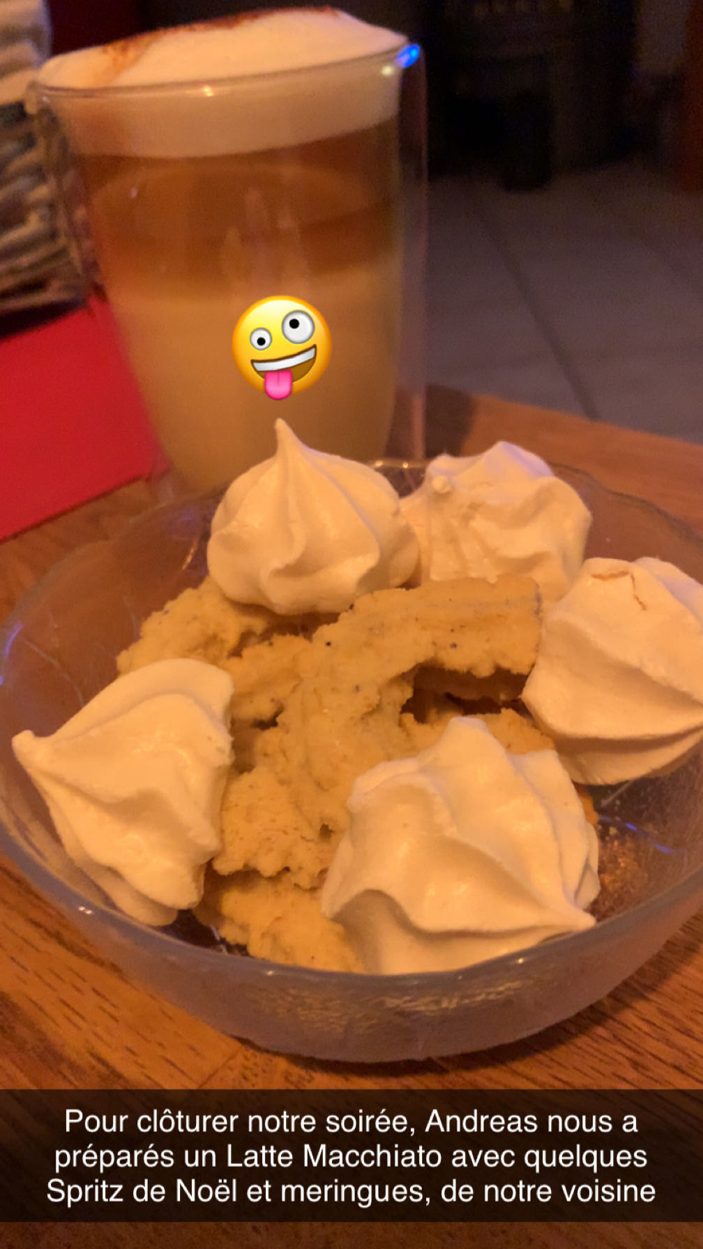 Latte macchiato, spritz, meringues