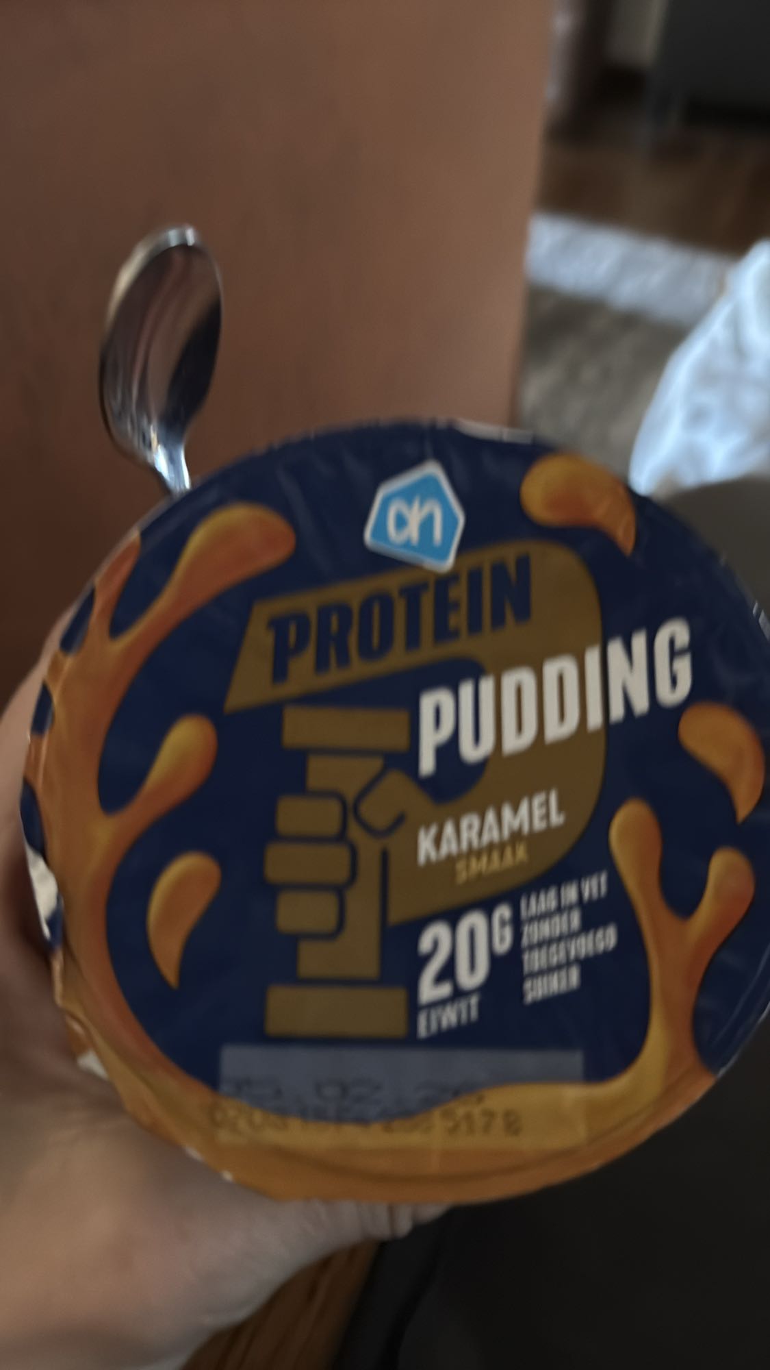 Karamel proteïnepudding