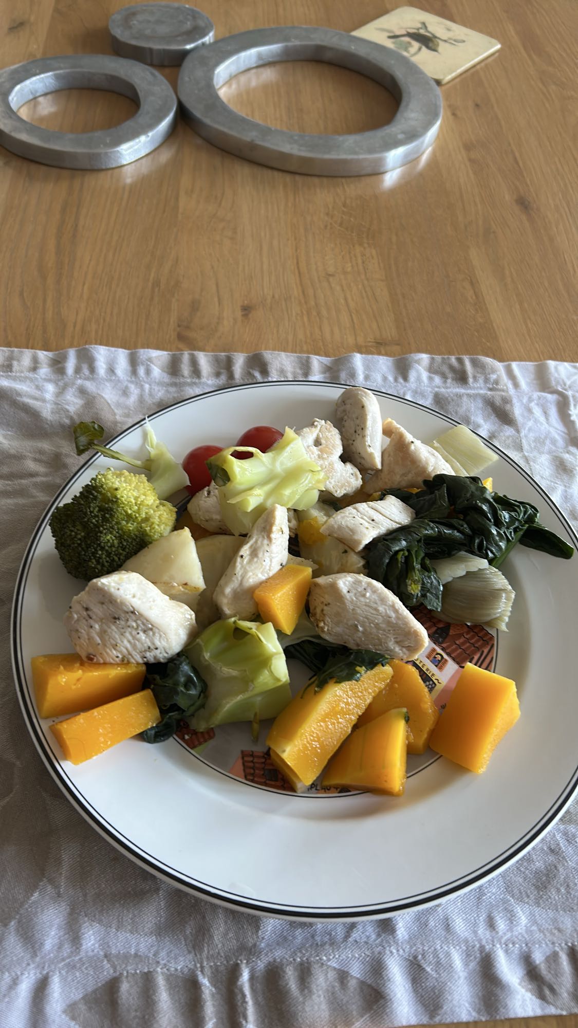 Poulet et légumes vapeur