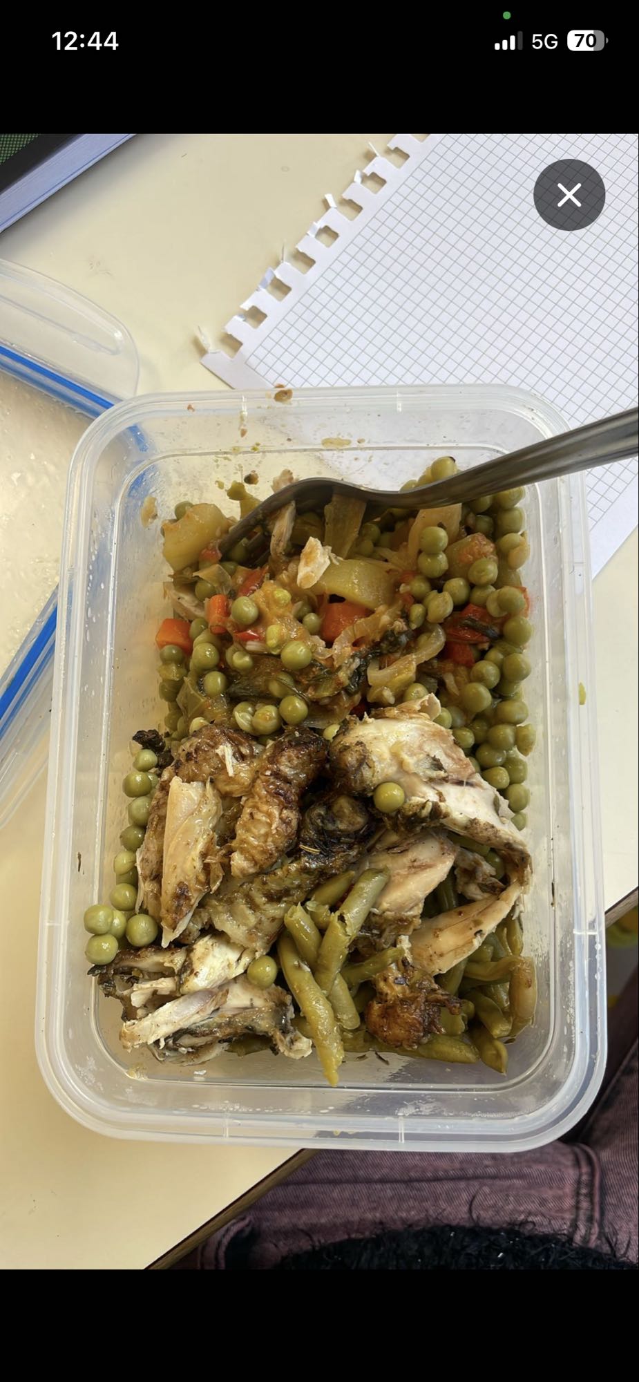 Poulet et légumes verts