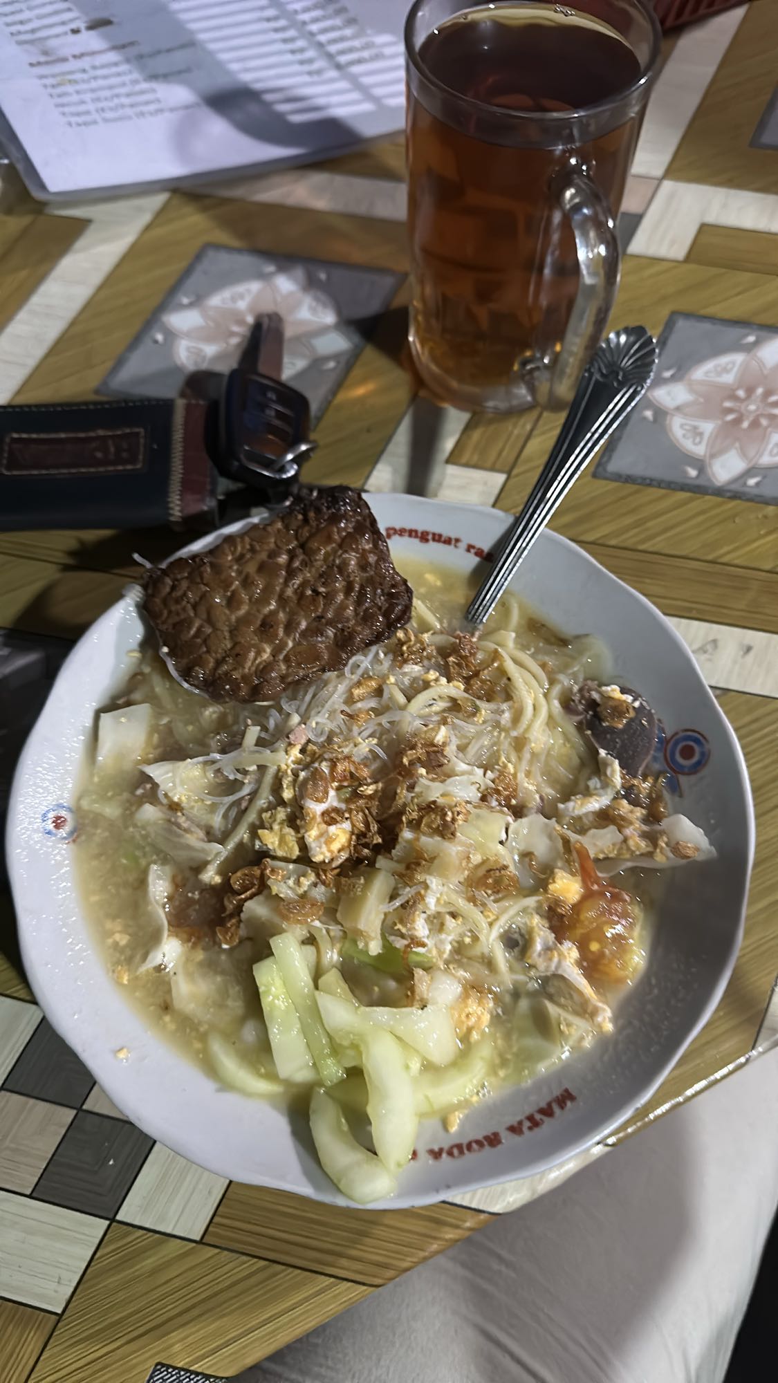 noodle soup with tempeh