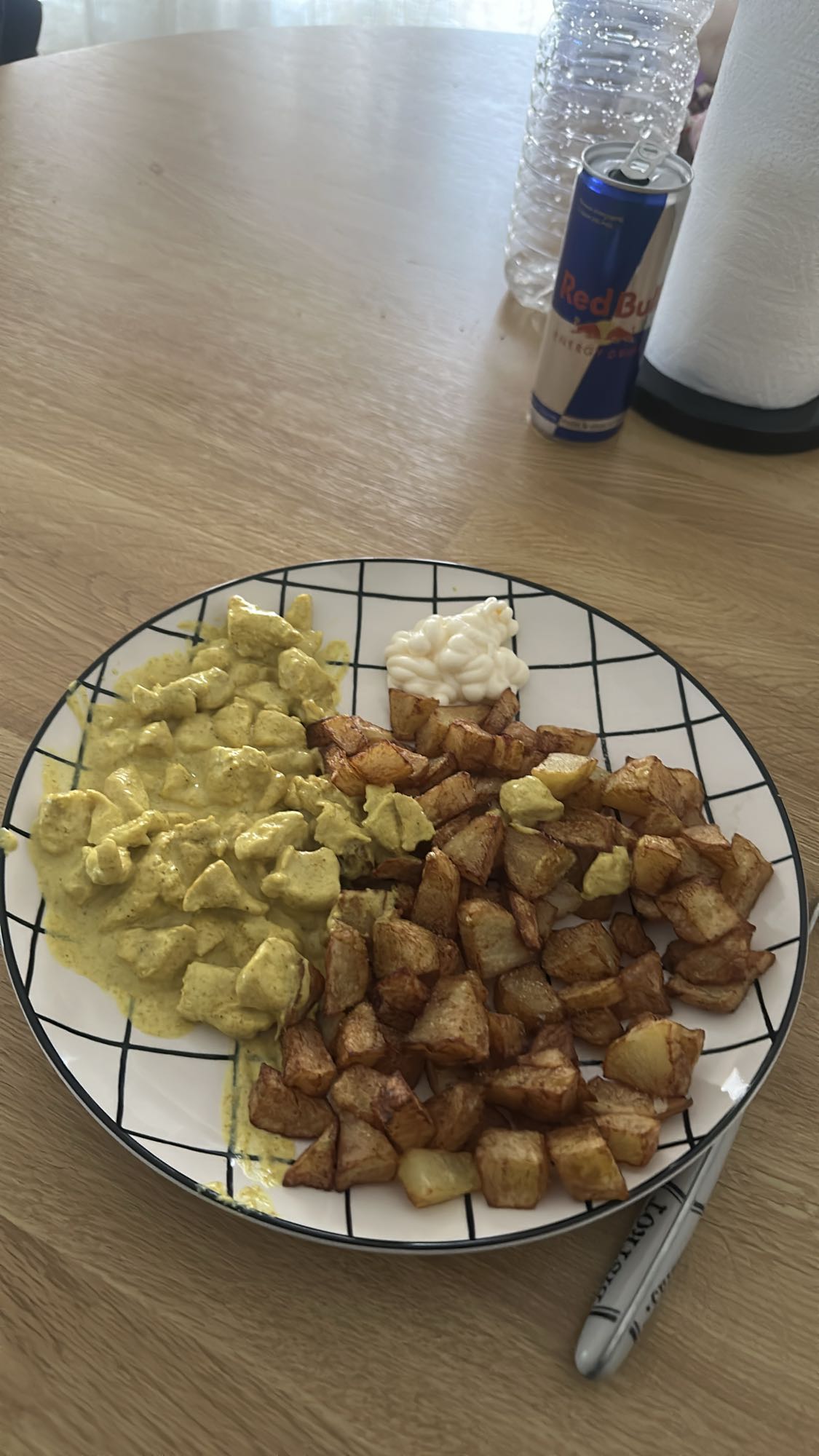 Poulet curry, pommes de terre