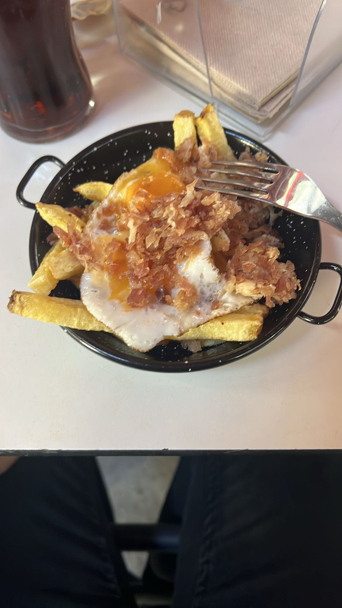 Papas con huevo y jamón