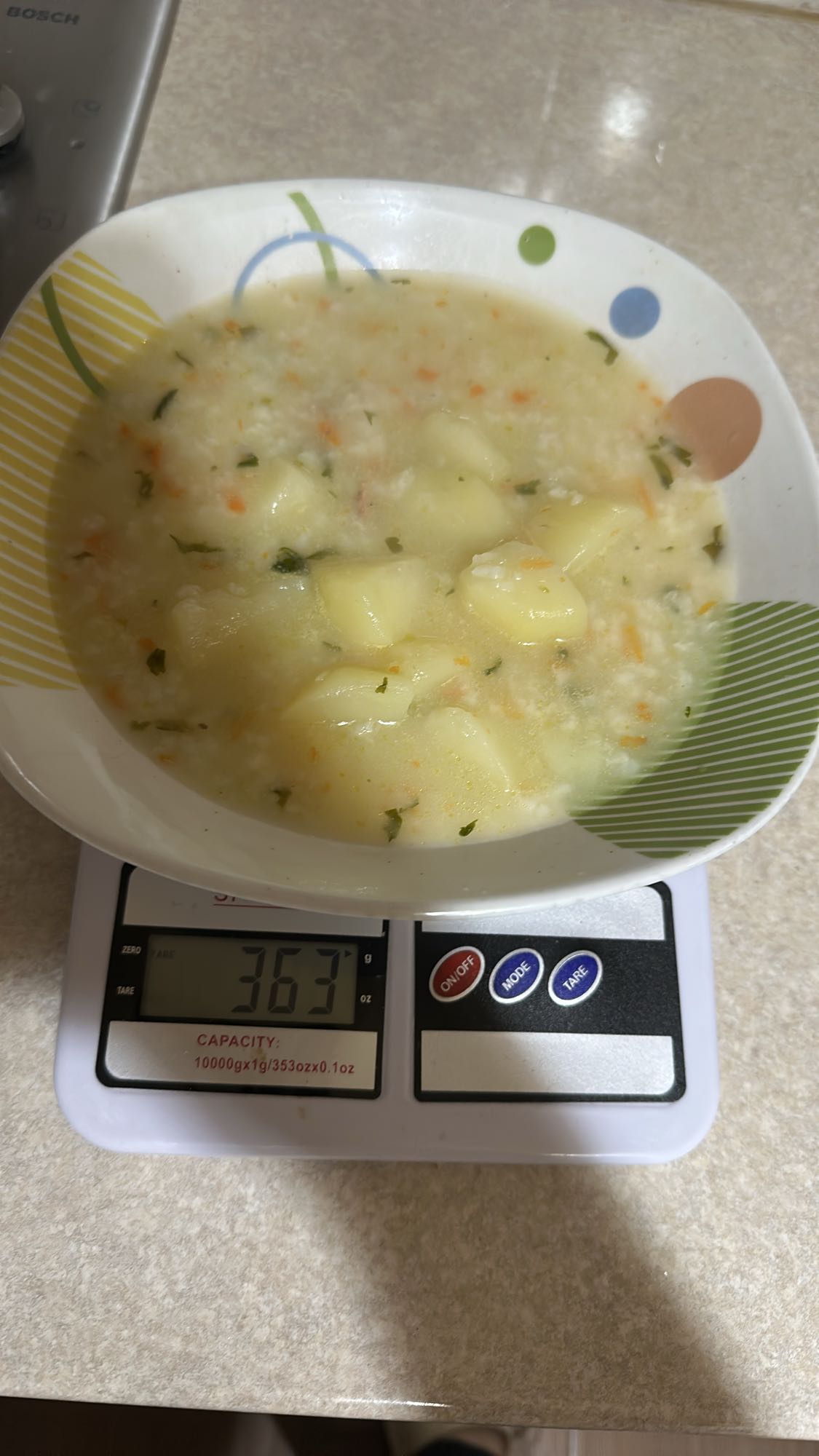 Potato rice soup