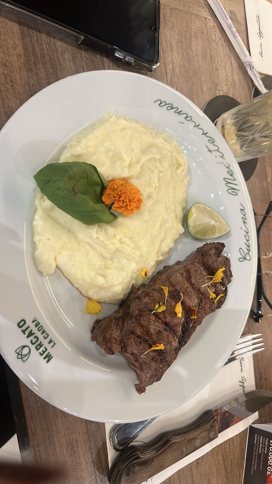 Steak with mashed potato